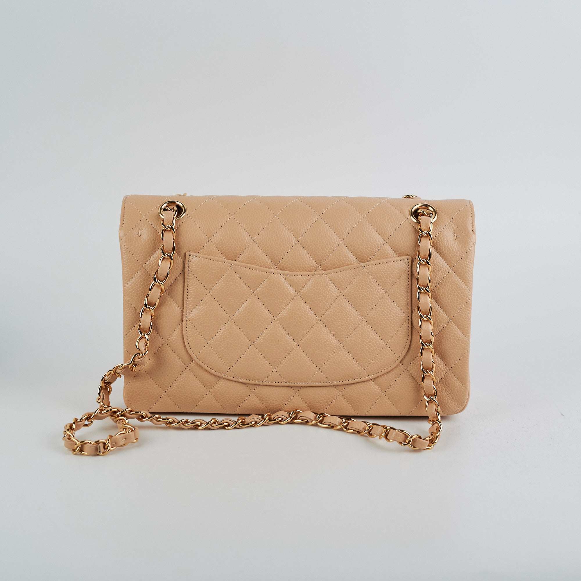 Chanel Medium/Large Double Classic Flap Bag in Beige - Timeless Luxury Handbag for Women | Perfect for Work, Evening Events & Special Occasions