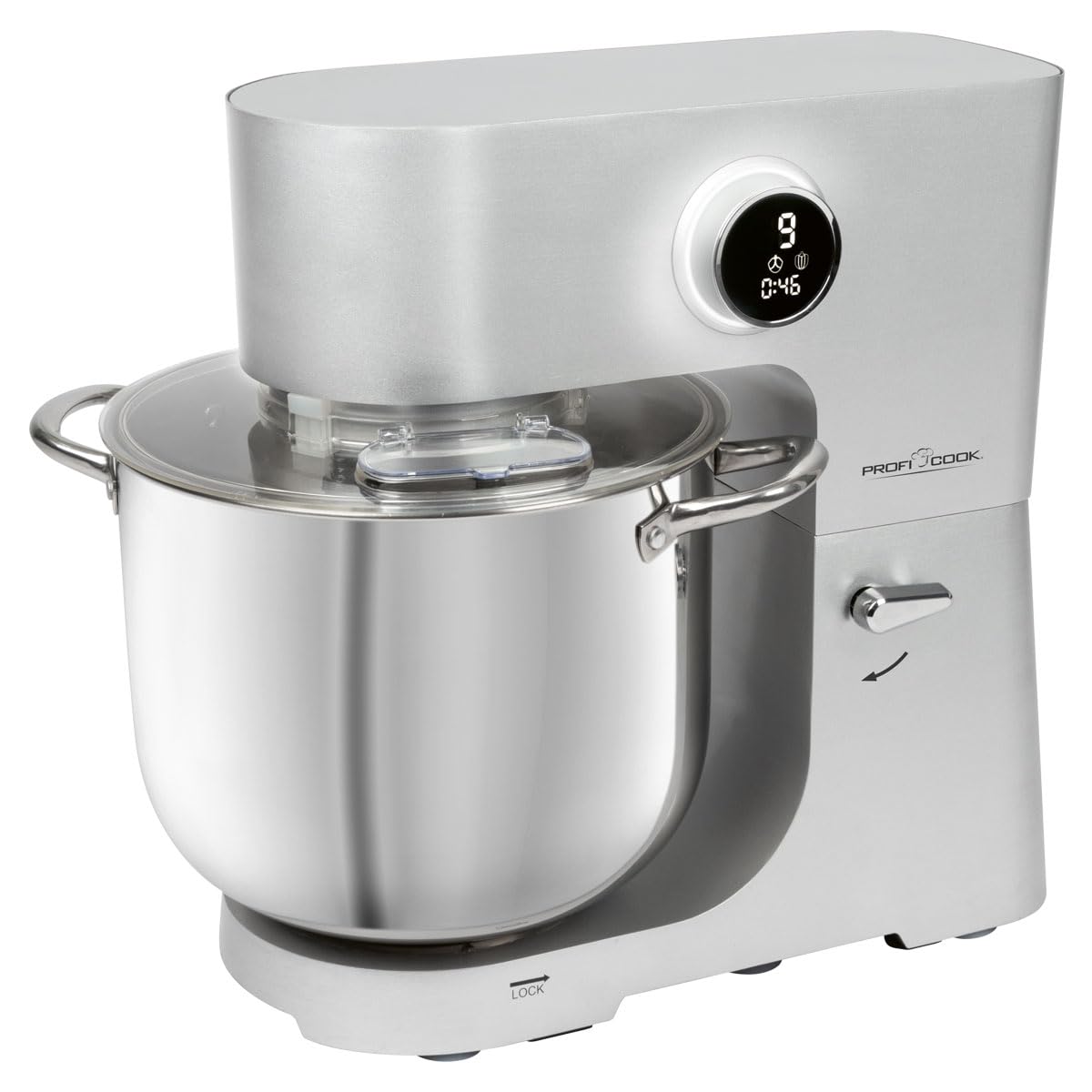 ProfiCook® 12L XXL Stainless Steel Food Processor with 2500W Longlife Motor | Heavy-Duty Dough Mixer with Metal Gears & LED Display | Handles Up to 8.5kg Dough | Perfect for Baking, Pizza Making & Large Batch Cooking (PC KM 1254)