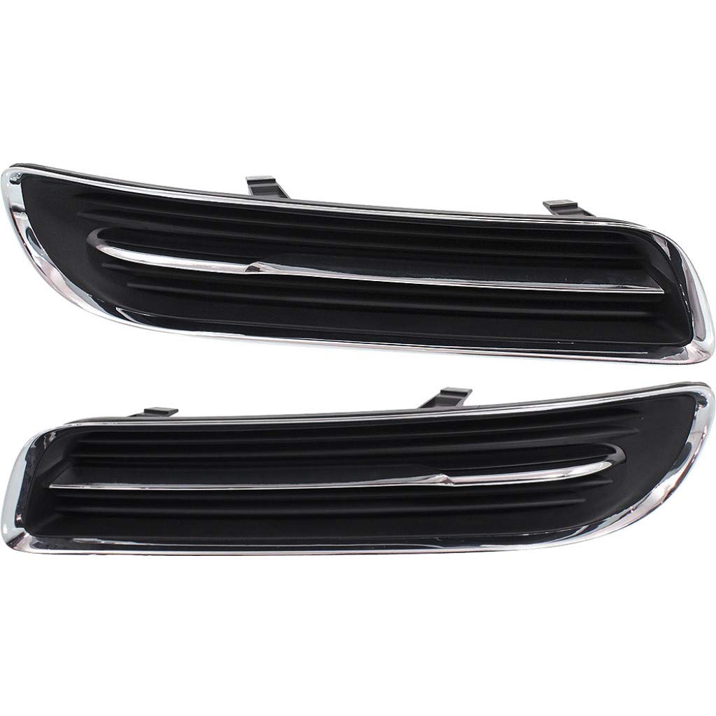 Chrysler 300 Fog Light Cover Set 2011-2014 - Black with Chrome Trim - Driver & Passenger Side - OEM CH1038127 & CH1039127 (68127945AB + 68127944AB) - Perfect for Replacement & Car Customization