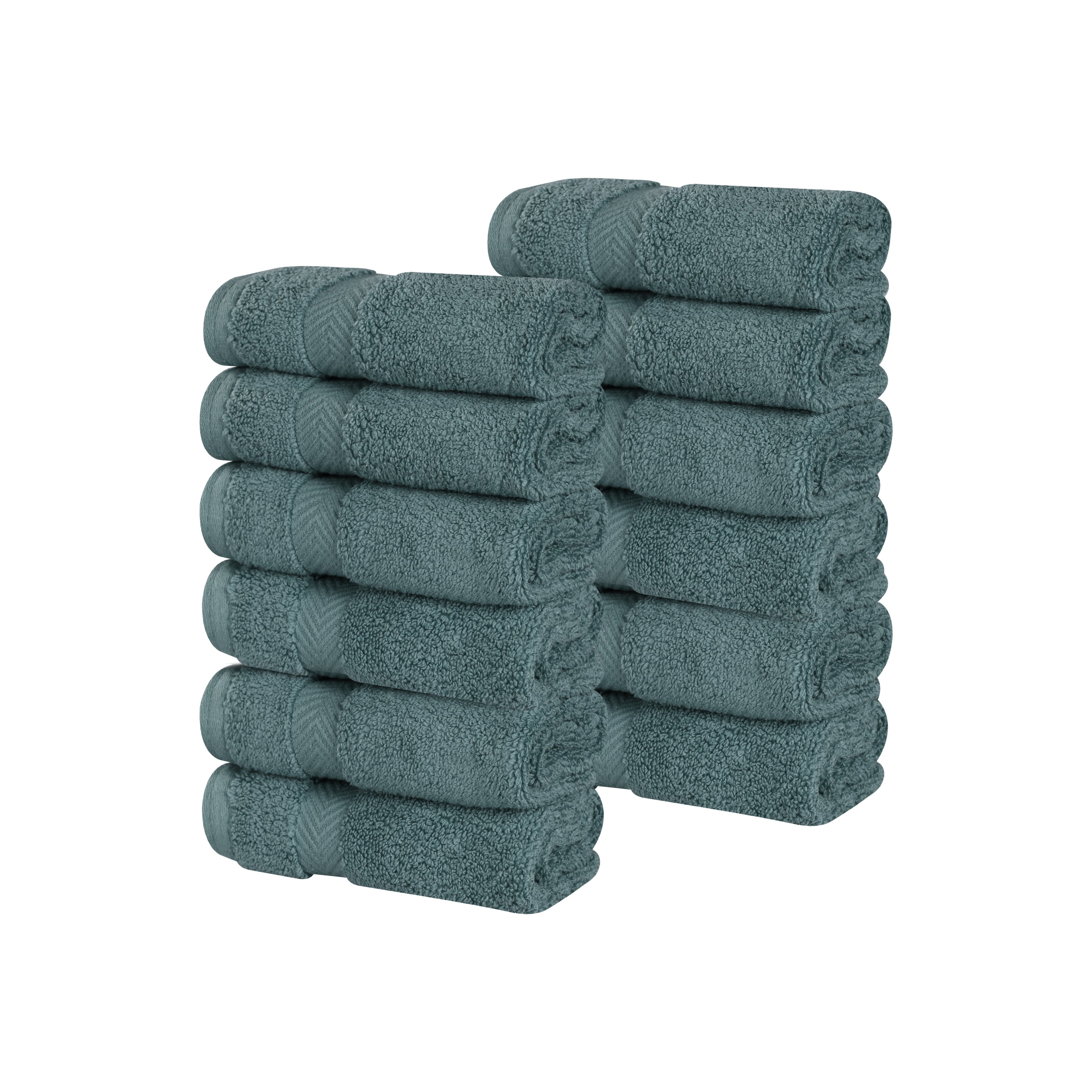 12-Pack Zero Twist Cotton Ultra Soft Face Towels & Washcloths | Gentle for Sensitive Skin | Perfect for Spa, Baby Care & Travel