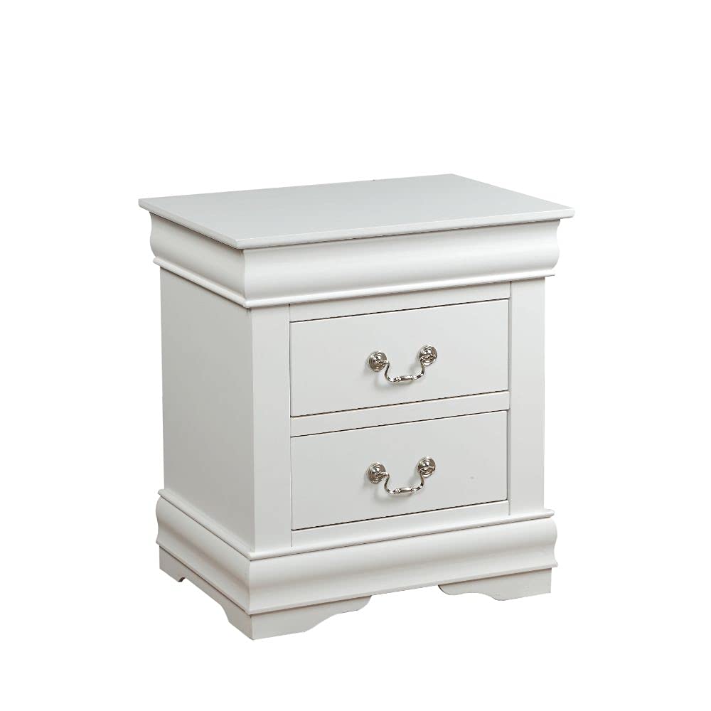 Goujxcy White Nightstand with 2 Drawers - Compact Bedside Table, Small Dresser for Bedroom, Living Room End Table - Perfect for Storing Books, Lamps & Bedroom Essentials