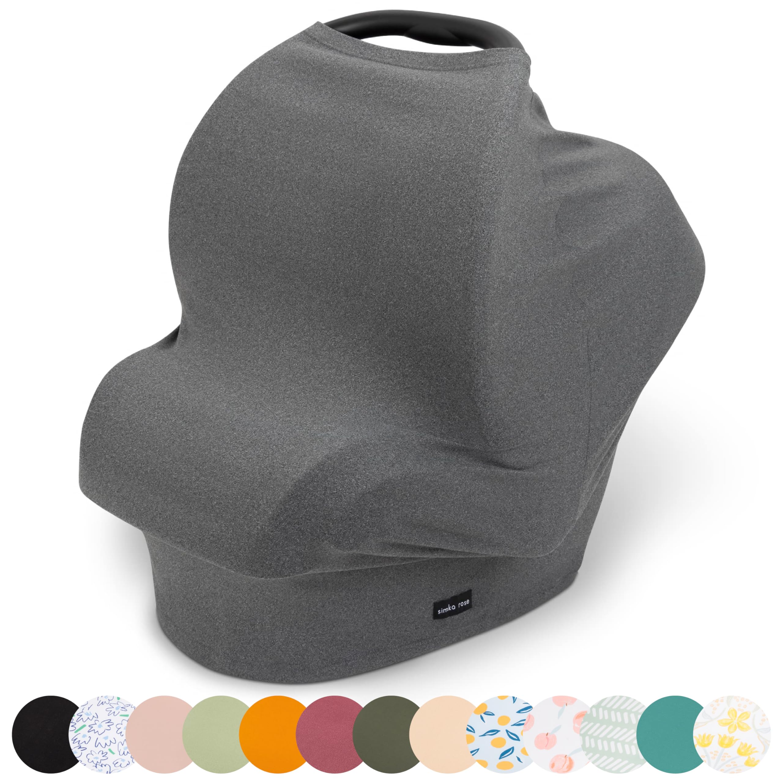 Simka Rose Breathable Nursing Cover & Adjustable Car Seat Canopy for Babies - Stretchy Breastfeeding Cover for Infant Boys & Girls - Summer Baby Carrier Cover - Perfect Baby Shower Gift & Registry Essential for Outdoor Walks, Shopping Trips & Travel