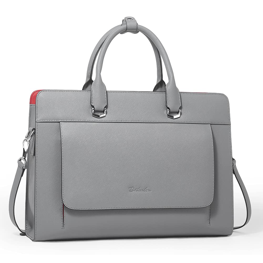 BOSTANTEN Genuine Leather Briefcase for Women - 15.6 Inch Laptop Bag Professional Business Messenger Shoulder Work Bag - Perfect for Office, Travel & Business Meetings