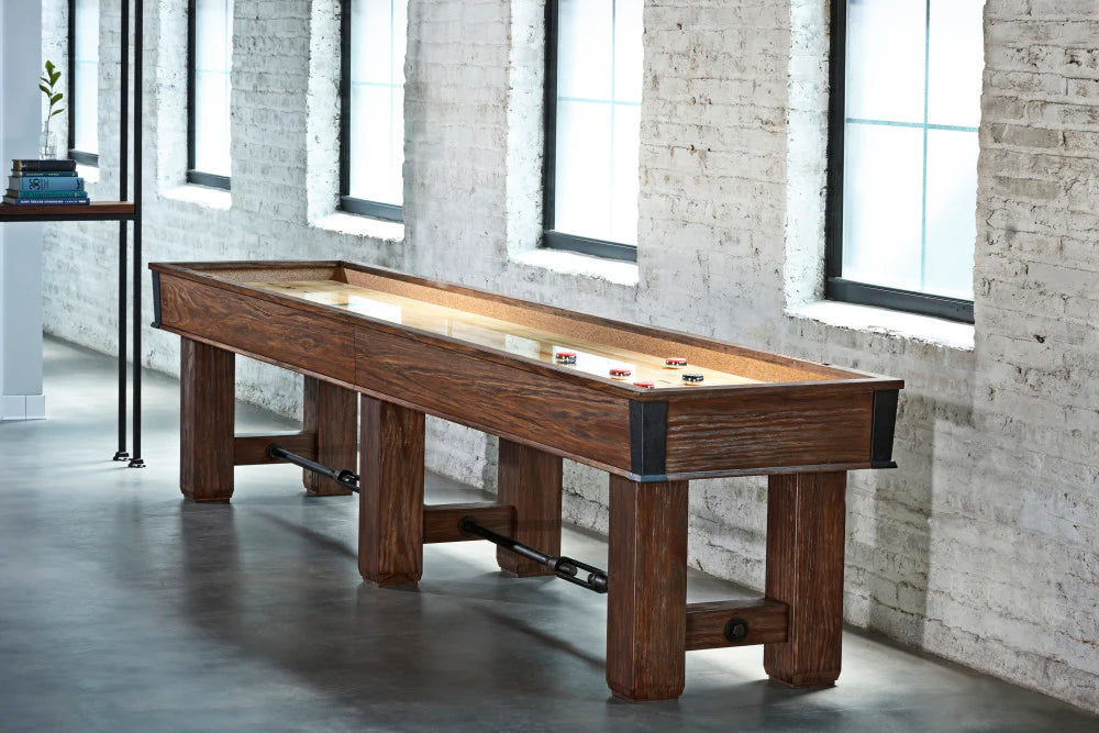Brunswick Canton 12-Foot Shuffleboard Table for Game Room, Bar & Home Entertainment - Professional Indoor Shuffleboard Game Set for Adults & Family Fun
