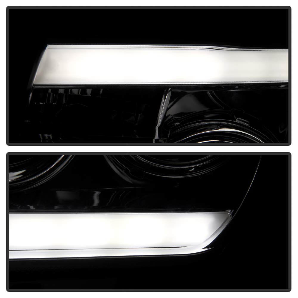 ACANII LED Projector Headlights for 2012-2015 Toyota Tacoma - Smoked Lens DRL Tube Headlamps Pair (Driver & Passenger) - Upgrade Your Truck's Style & Night Visibility for Off-Roading & Daily Commuting