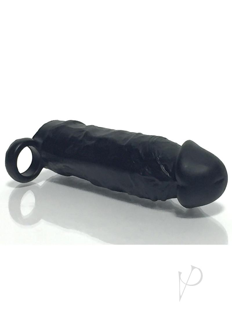 Boneyard Meaty 3X Stretch Silicone Penis Extender 6.5 Inch Black - Realistic Enhancer for Couples & Adult Play