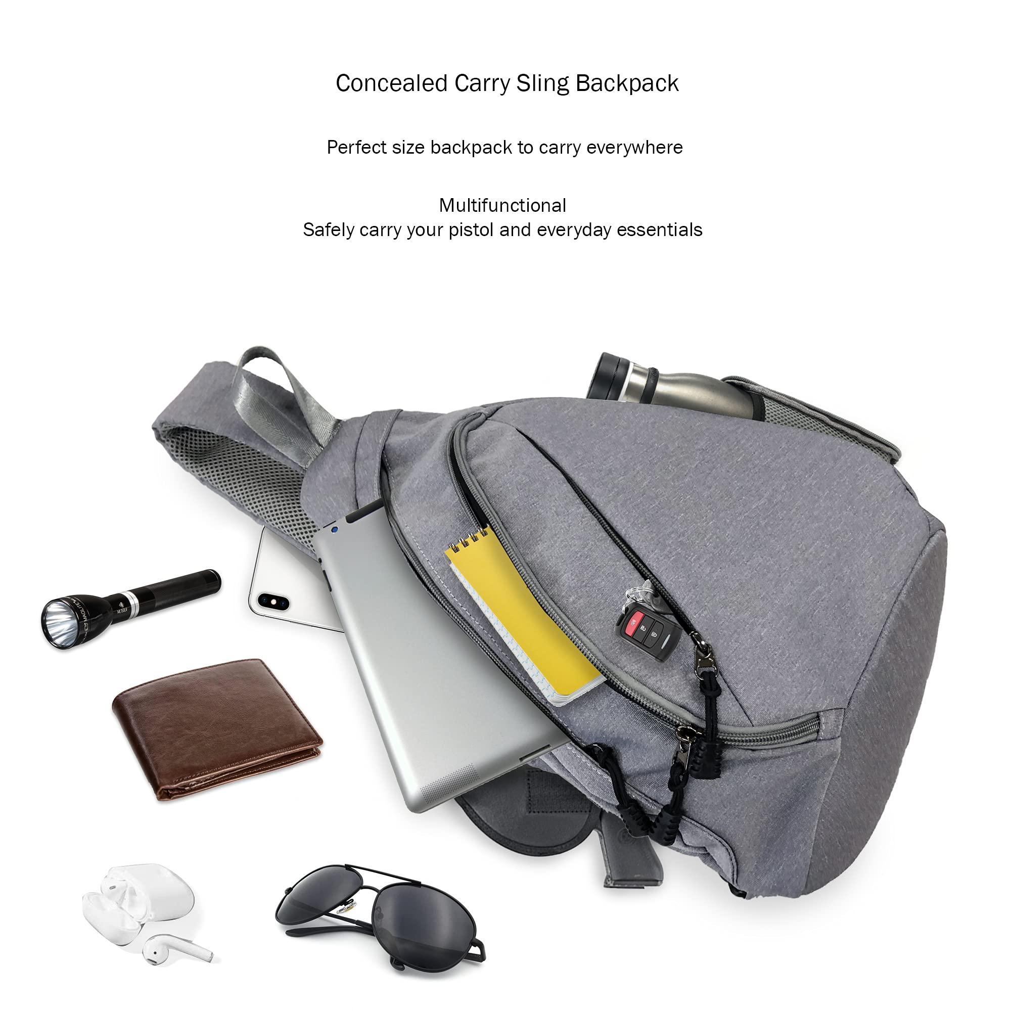 JESSIE & JAMES Peyton Crossbody Sling Backpack - Concealed Carry Purse for Women & Men - Waterproof Chest Shoulder Bag for Hiking, Travel & Everyday Use