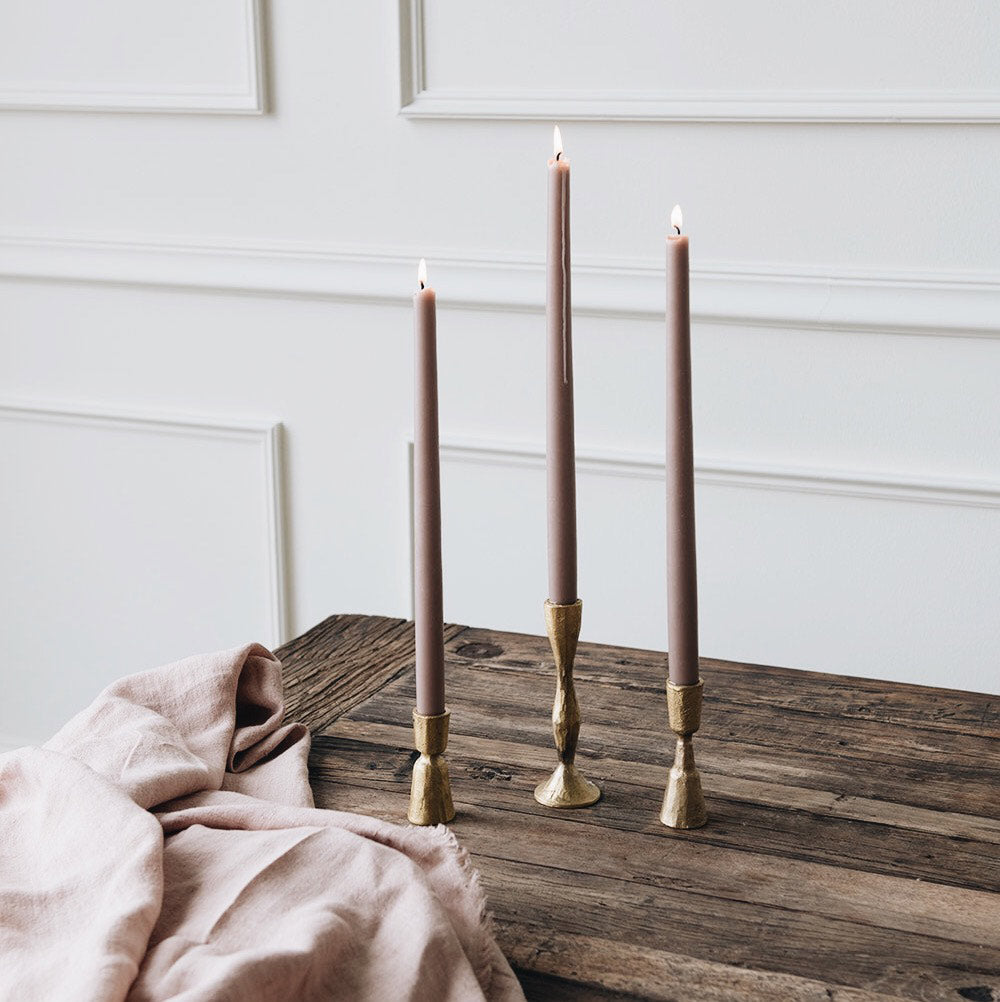 Premium Greige Taper Candles - Long-Lasting Dripless Wax for Elegant Dining, Weddings & Romantic Home Decor