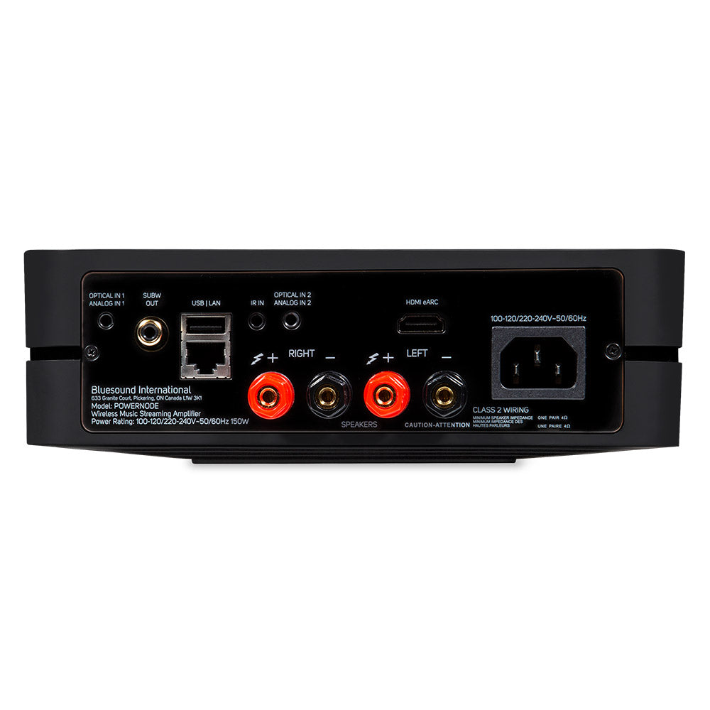 Bluesound POWERNODE Wireless Multi-Room Hi-Fi Music Streaming Amplifier with HDMI ARC - Perfect for Home Theater & Whole-House Audio System
