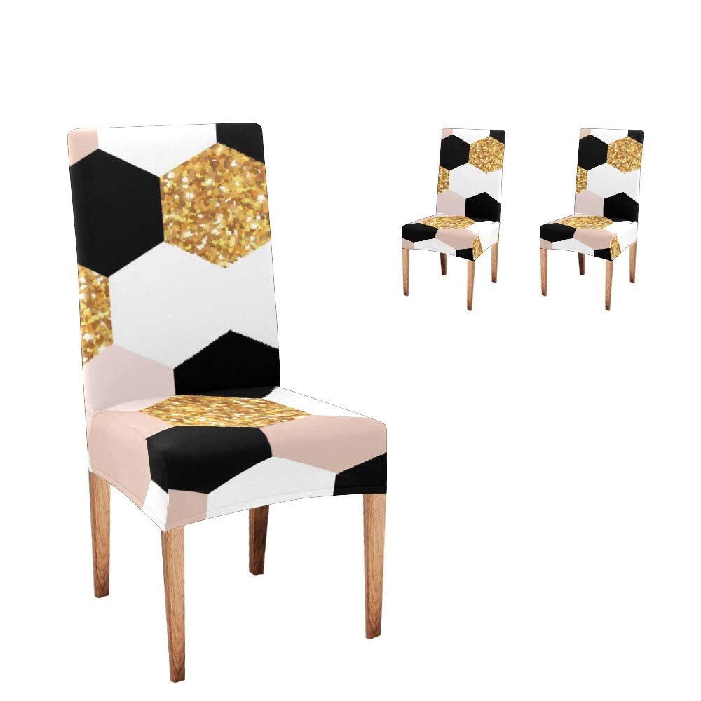 Anneunique CUXWEOT Chair Covers Set of 2 - Soft Stretchable Dining Room Seat Slipcovers with Abstract Geometric Pattern for Kitchen, Party & Home Decor - Washable & Universal Fit for Chairs