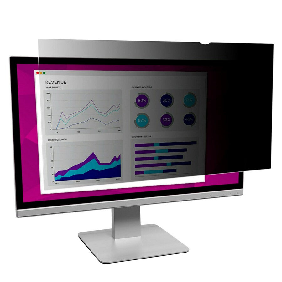3M Black Matte High Clarity Privacy Filter for 24-inch Monitor (16:9 Aspect Ratio) - Reduce Screen Glare & Protect Sensitive Data in Offices & Public Spaces