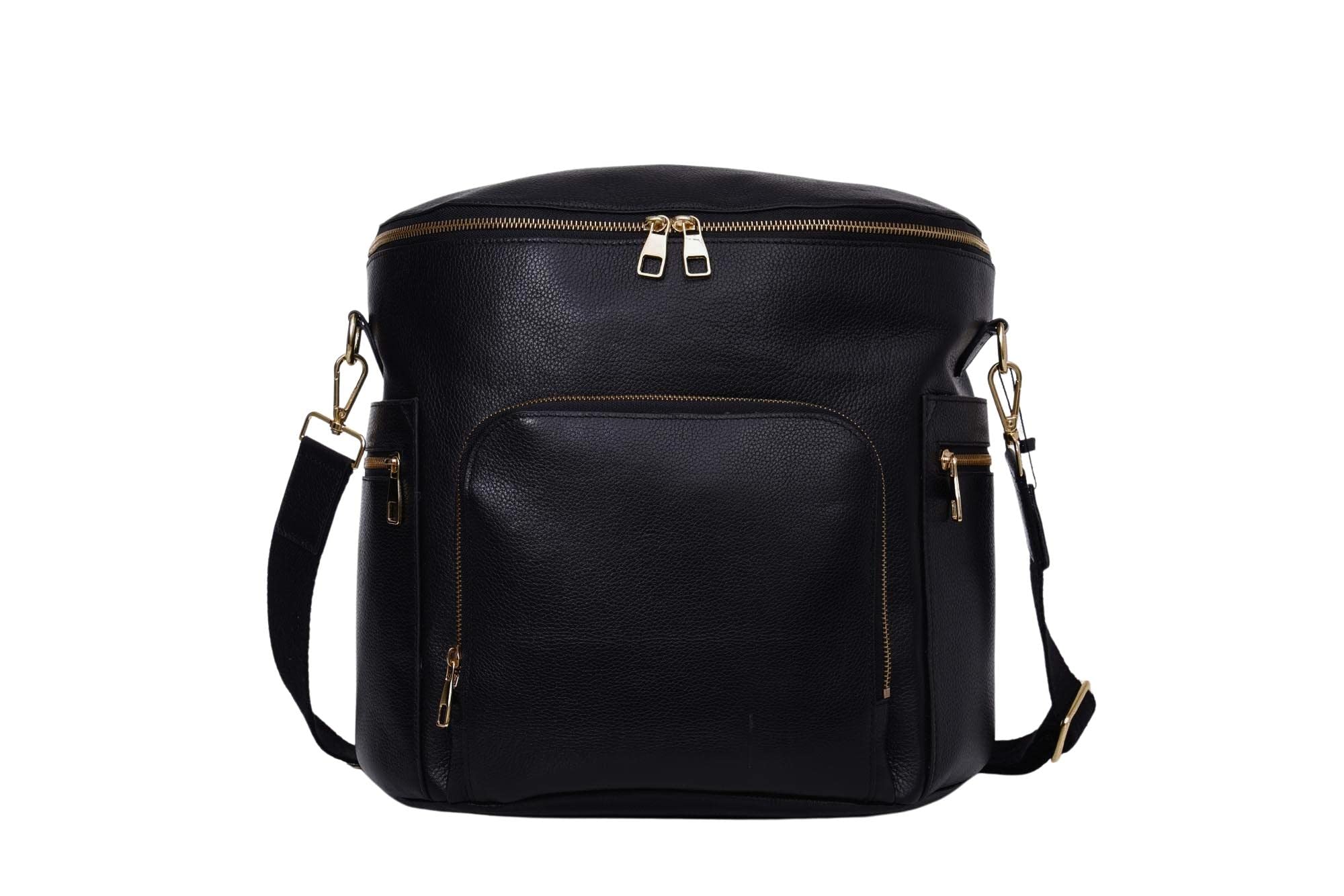 Premium Genuine Leather Diaper Bag for Women - Large Capacity Multifunctional Backpack & Crossbody Purse - Perfect for Baby Care, Nursing, Travel & Work - Includes Changing Pad & Insulated Bottle Holder