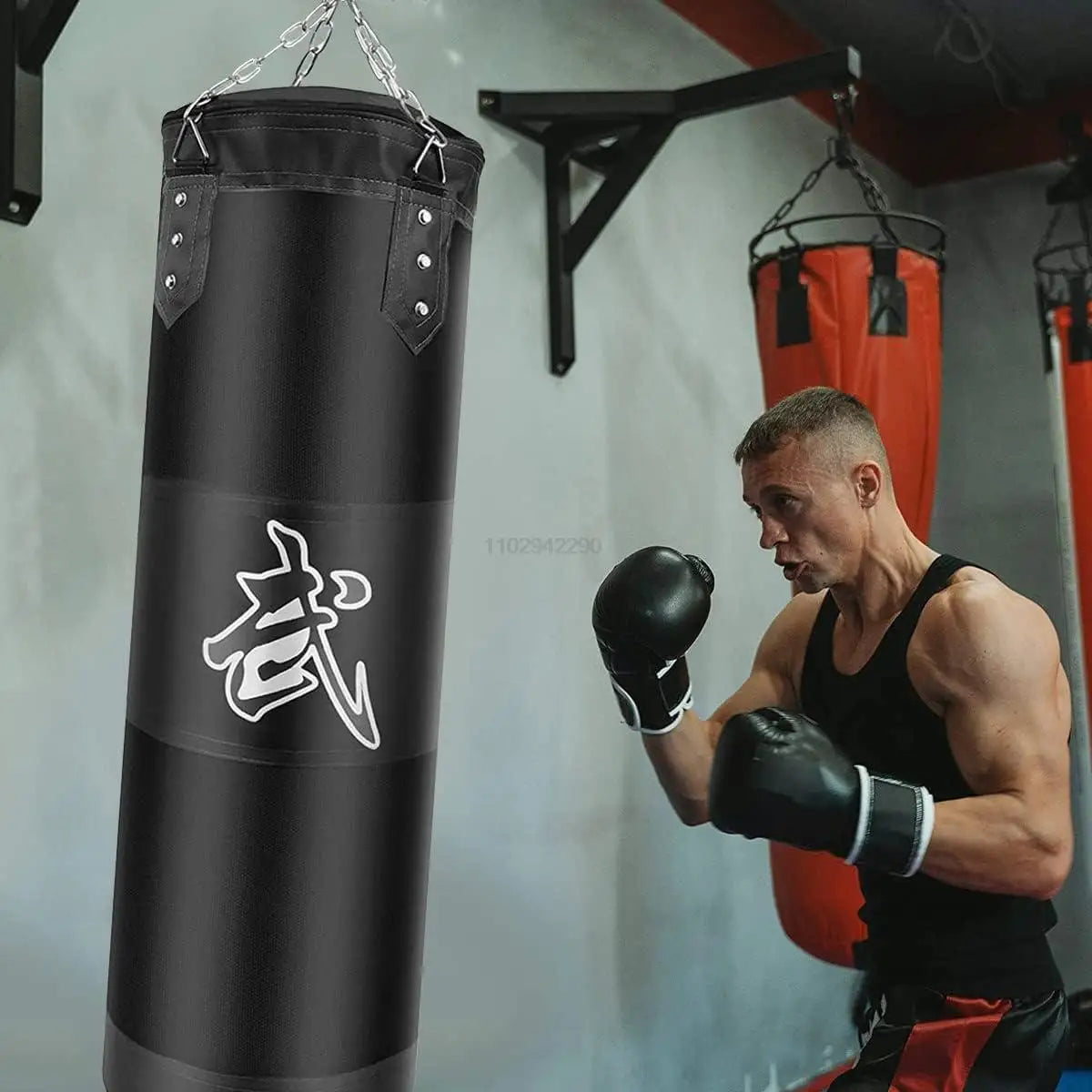 Durable Punching Sandbag for Boxing Training with Heavy-Duty Metal Chain Hook - Perfect for Home Gym, MMA, and Fitness Workouts
