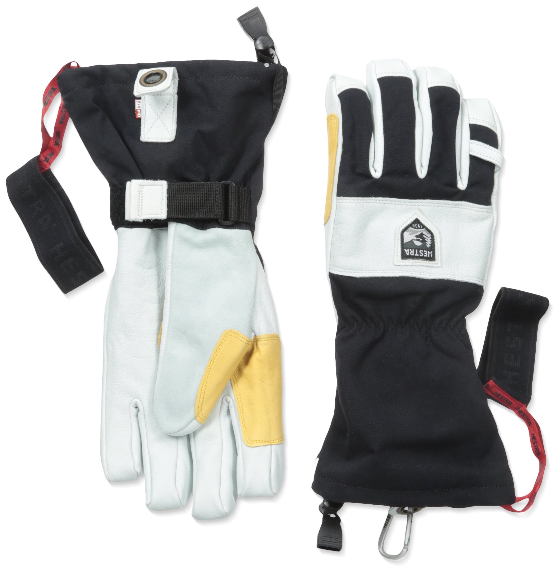 Hestra Heli OutDry Waterproof Ski Gloves for Men & Women - Winter Sports, Snowboarding, Hiking - Black, Size 8