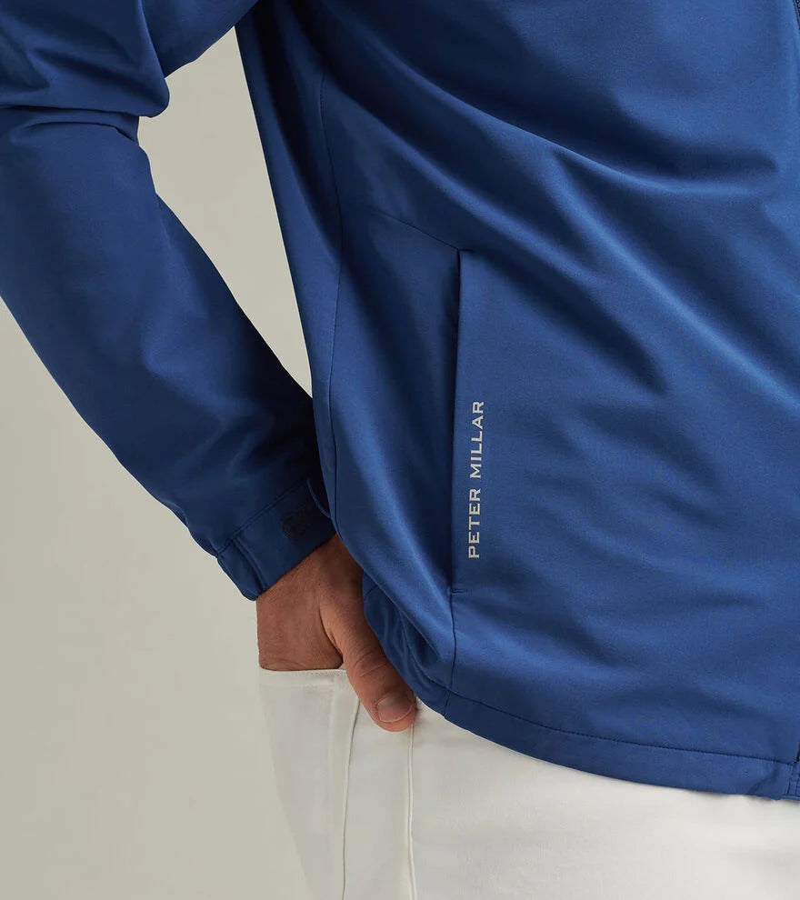 Peter Millar Men's Dunes Jacket - Lightweight Water-Resistant Windbreaker for Golf, Travel & Outdoor Activities | Sport Navy Blue