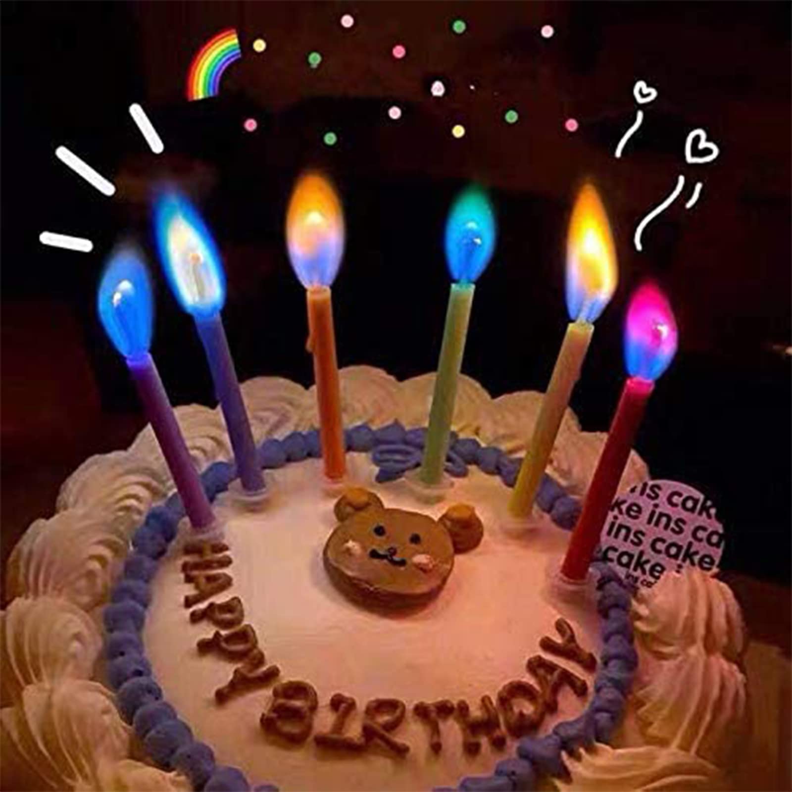 Happy Birthday Cake Candles Set - 24 Multicolor 6cm Candles with Fun Candle Holders for Magical Celebrations | Perfect for Birthday Parties, Anniversary Cakes & Special Occasions