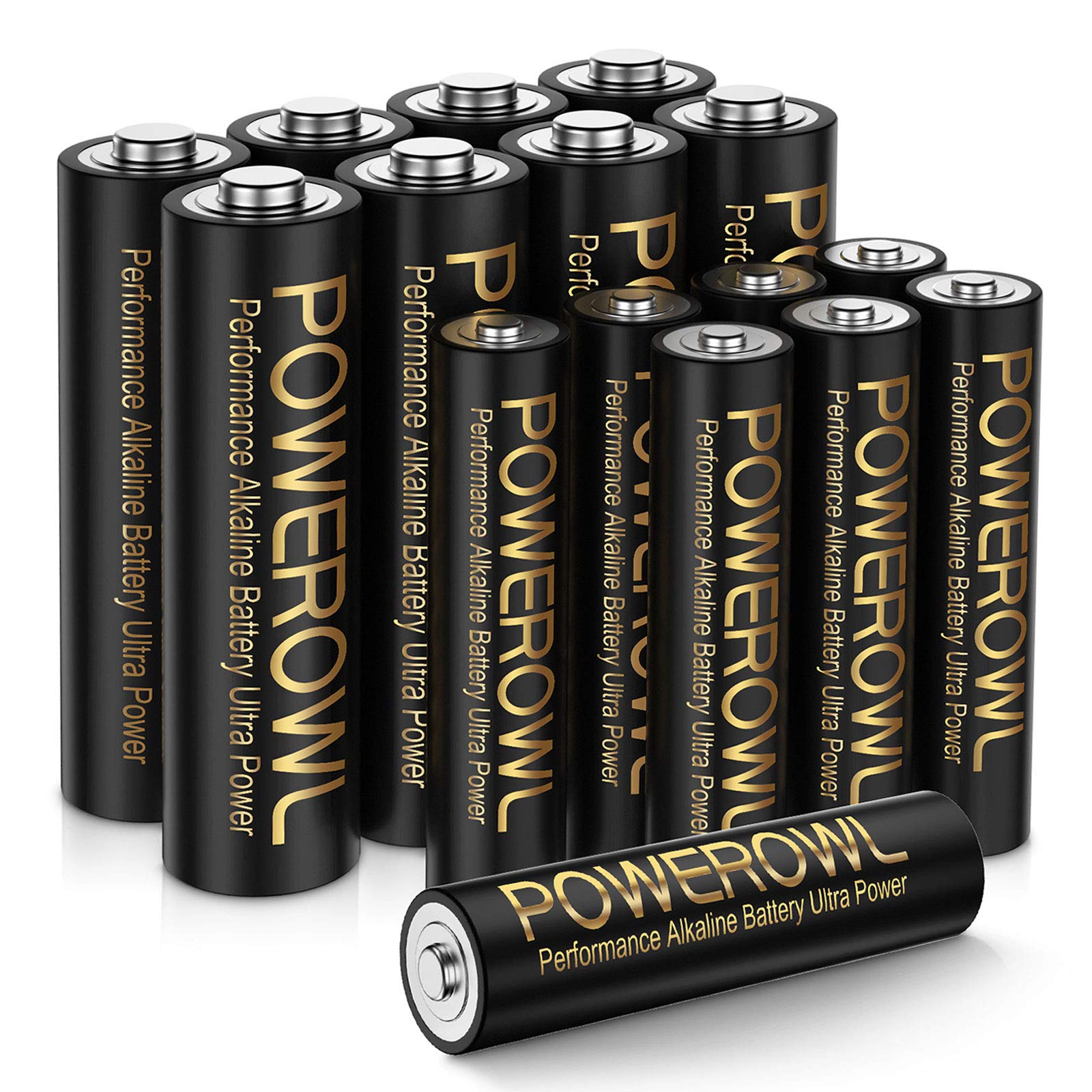 POWEROWL High-Capacity Alkaline AA AAA Batteries Combo - 16 Pack | Long Lasting Power with 10-Year Shelf Life | Perfect for Toys, Flashlights, Remote Controls & Emergency Kits