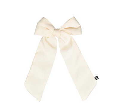 Elegant Satin Long Bow Hair Accessory for Women - Perfect for Weddings, Parties & Special Occasions