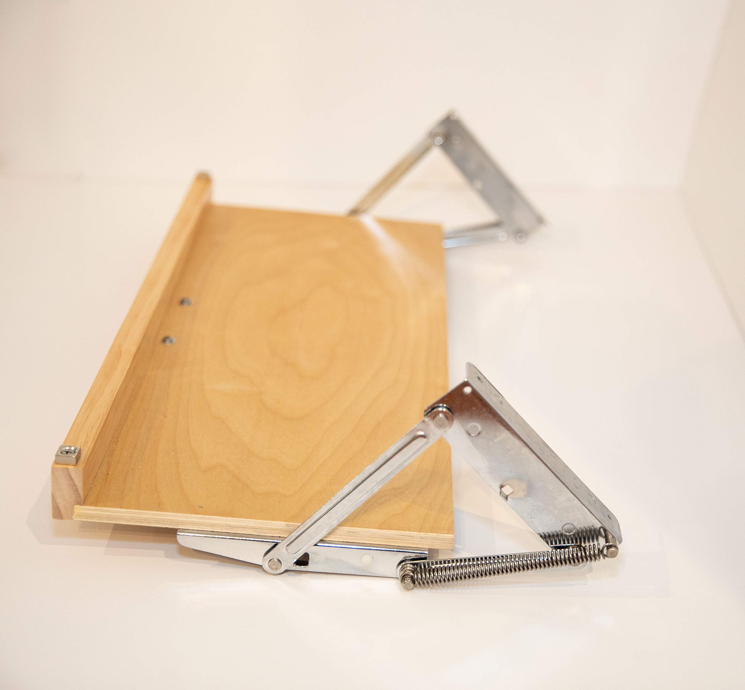 Under Cabinet Cookbook or Tablet Holder - Unfinished Wood Organizer for Kitchen, Office & Reading - Space-Saving Storage Solution for Recipes, iPads & Books