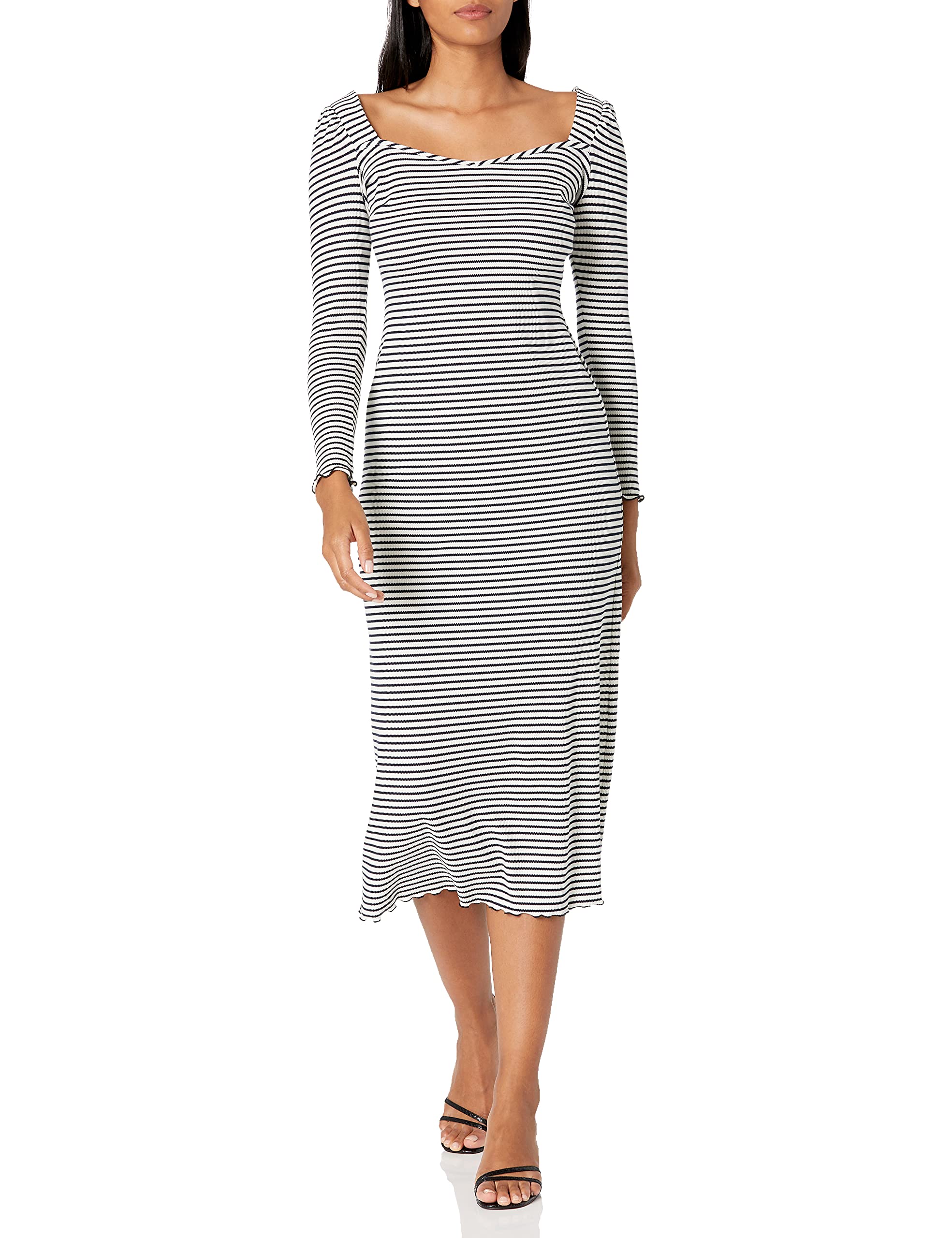Maggy London Women's Long Sleeve Square Neck Maxi Dress - Elegant Formal Evening Gown for Weddings, Parties & Special Occasions