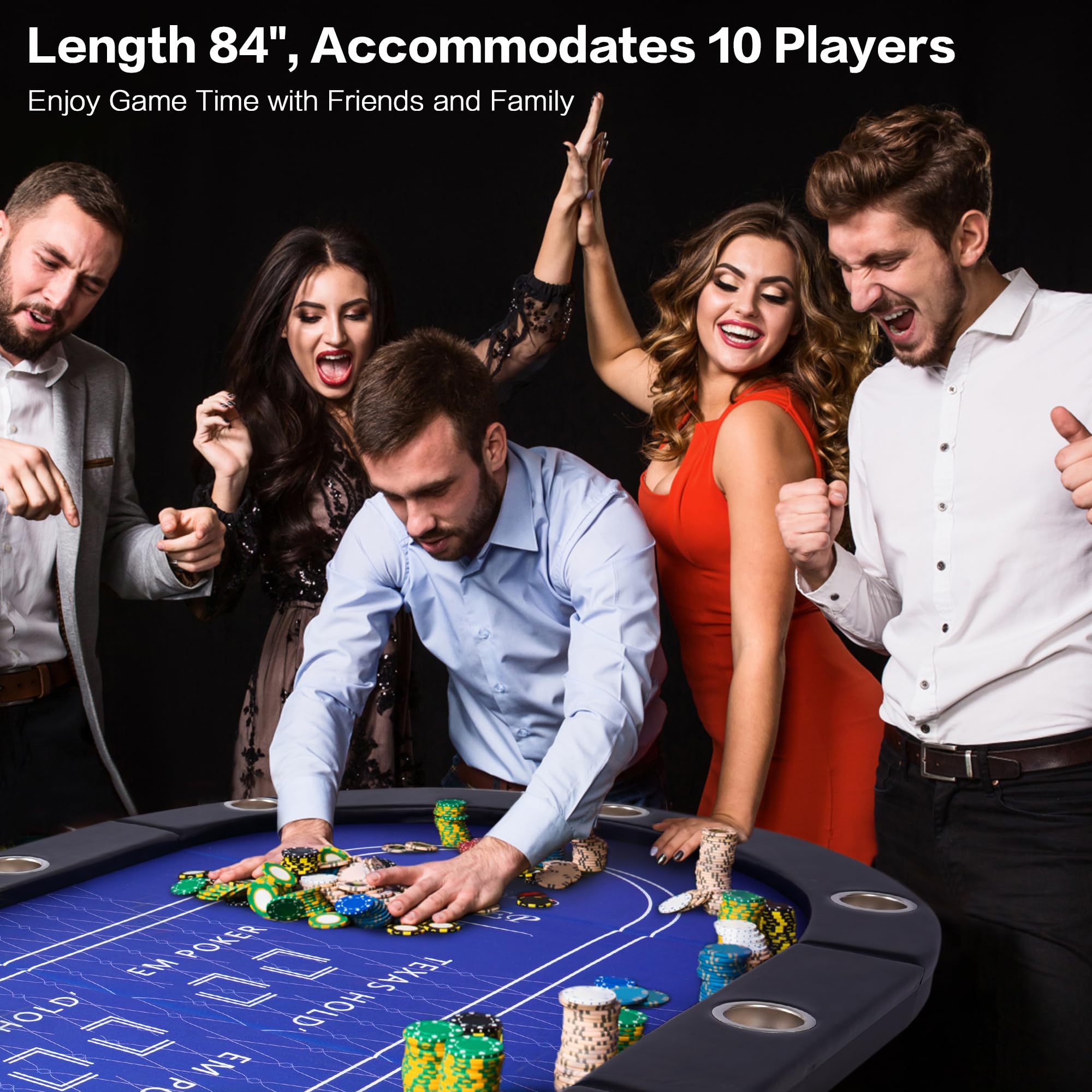 10 Player Foldable Poker Table - 84