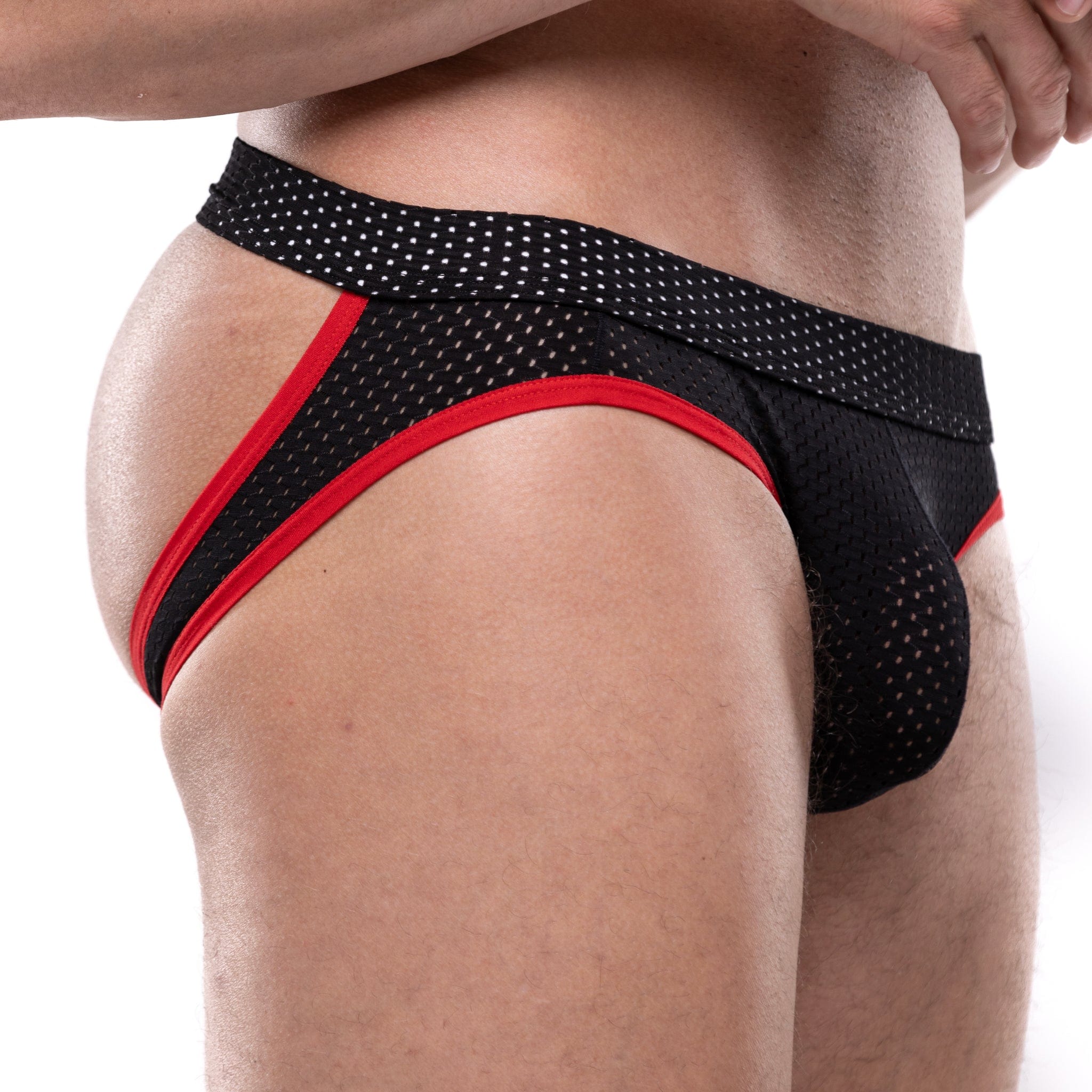 Performance Mesh Y Jock Black - Breathable Support Underwear for Men | Gym, Running & Sports Comfort