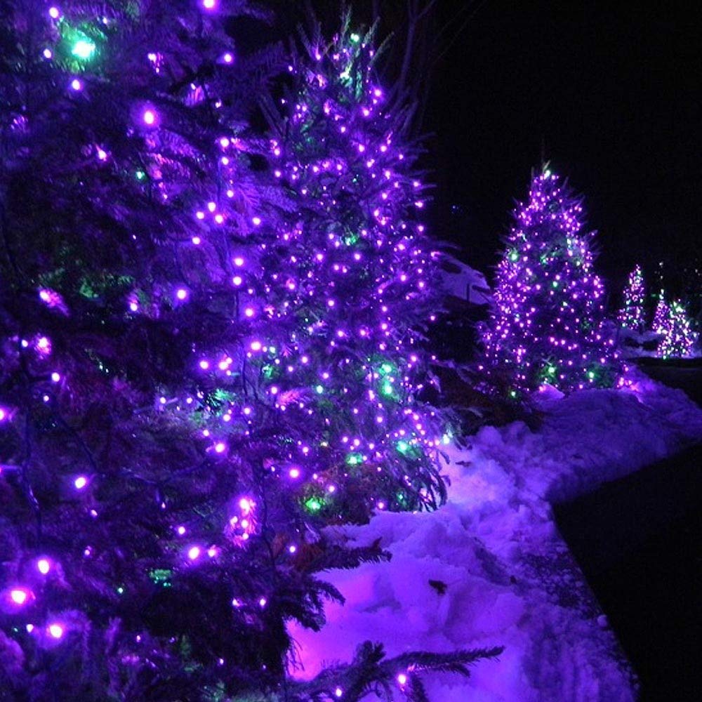 Toodour Solar Christmas Lights, 2 Packs 144ft 400 LED Waterproof Outdoor String Lights with 8 Lighting Modes - Solar Powered for Garden, Patio, Fence, Balcony & Christmas Tree Decoration (Purple) | Perfect for Holiday, Party, Wedding & Outdoor Decor