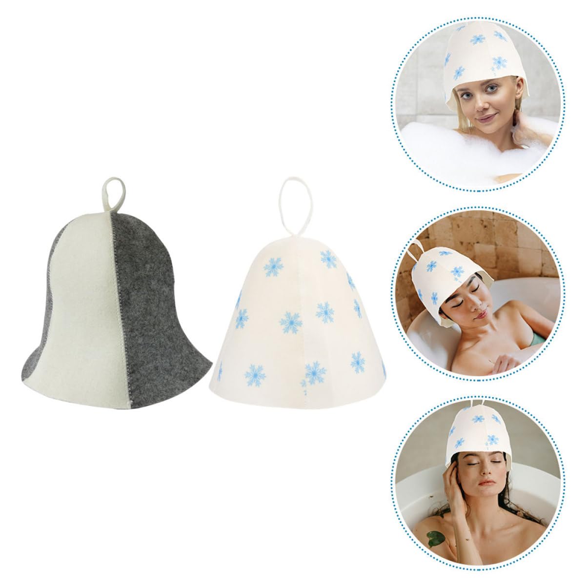 Yardwe 4-Pack Breathable Felt Sauna Hats for Men & Women - Lightweight Steam Spa Accessories, Fashionable Sauna Bath & Shower Hat - Perfect for Sauna Sessions, Spa Treatments, and Hair Protection