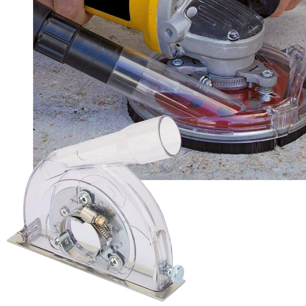 5 Inch Universal Angle Grinder Dust Shroud Cover - Clear Vacuum Dust Shield for 100/125/150mm Hand Grinders | Dry Grinding Protection | Perfect for Concrete, Tile & Metal Work Surfaces