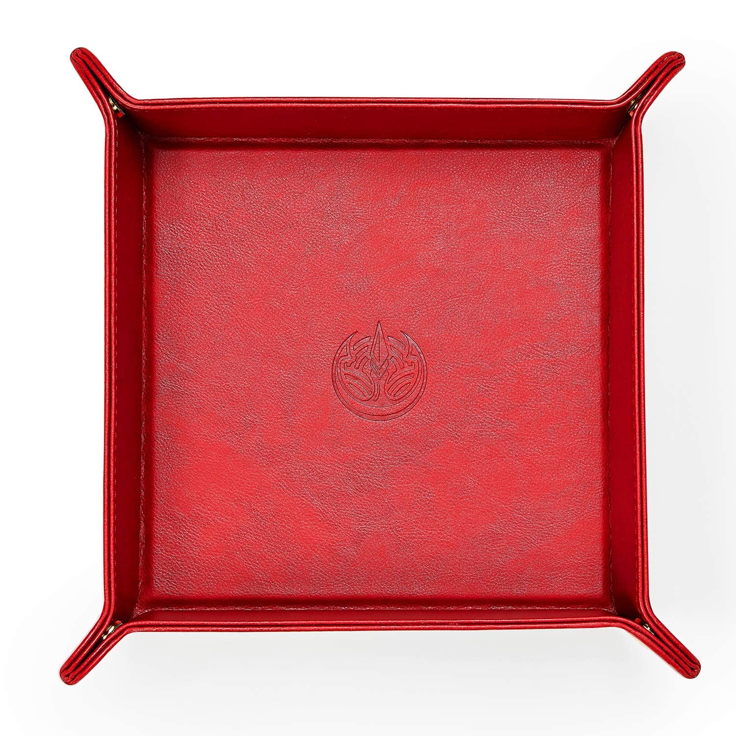 OARIE Leather Tray - Premium PU Valet Tray for Jewelry, Keys, Wallet & Coin Organization | Bedside Storage Organizer for Women | Travel Essentials Dark Red | Perfect for Nightstand, Dresser & Vanity Decor