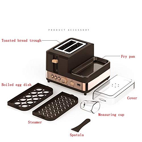 TOPCHANCES 2-Slice Electric Breakfast Sandwich Maker - Multi-Function Toaster for Eggs, Steaming & Frying - Compact Space-Saving Design - Perfect for Quick Breakfasts, Office Lunches & Small Kitchens