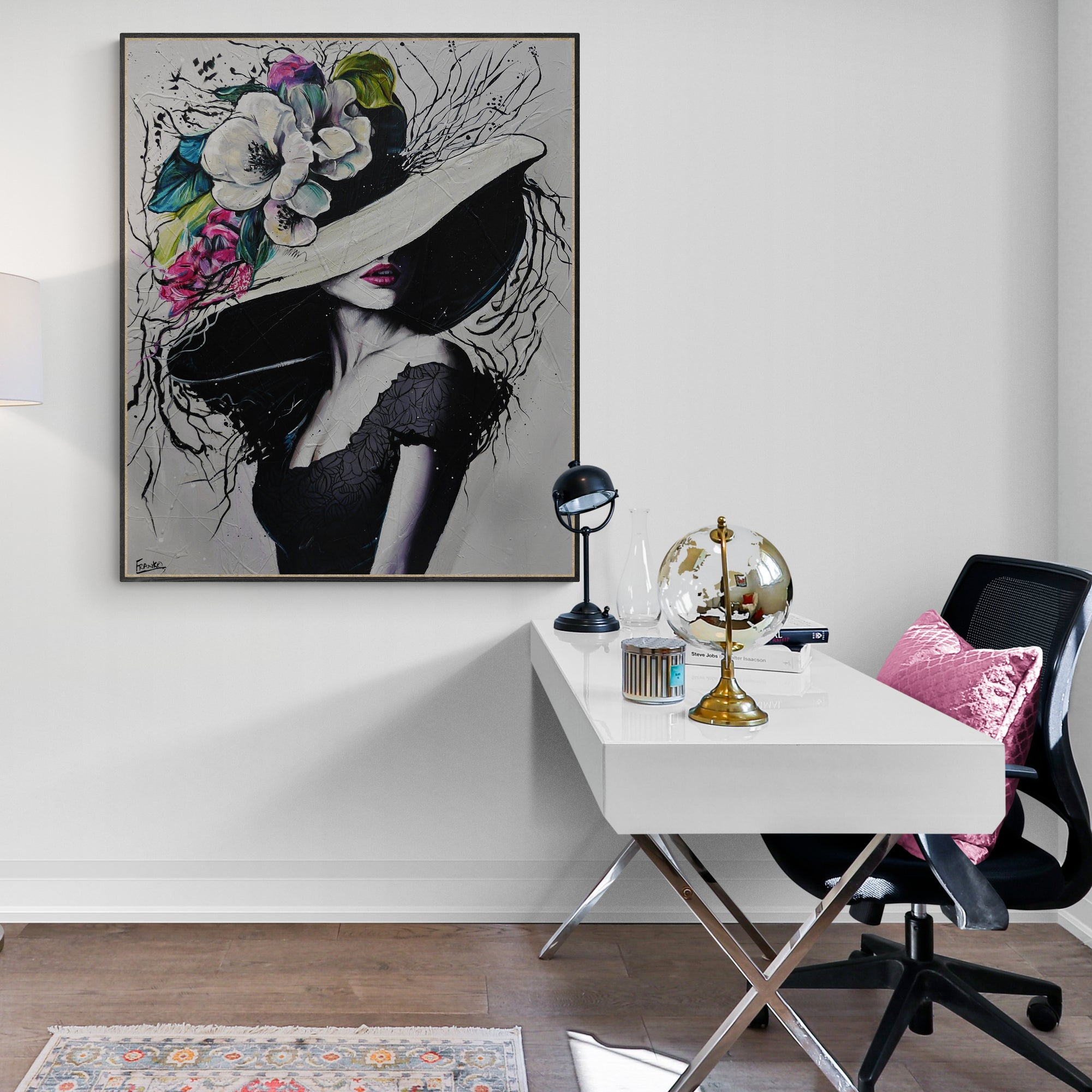 Alexis 120cm x 100cm Floral Abstract Elegance Textured Canvas Painting - Modern Home Decor for Living Room, Bedroom & Office Wall Art