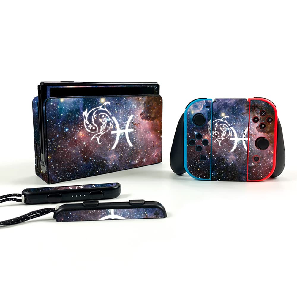 MightySkins Protective Vinyl Decal Wrap Cover for Nintendo Switch OLED - Pisces Design | Durable, Easy to Apply & Remove | Made in USA | Perfect for Gaming, Travel & Personalization