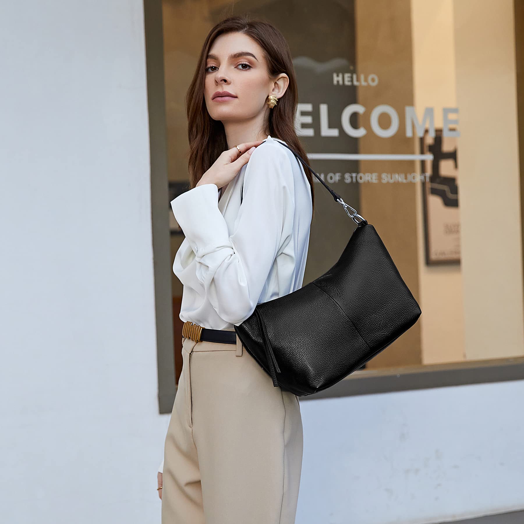 Premium ISWEE Genuine Leather Handbags for Women - Stylish Crossbody Purse, Designer Shoulder Bag & Small Tote - Perfect for Work, Travel & Everyday Use