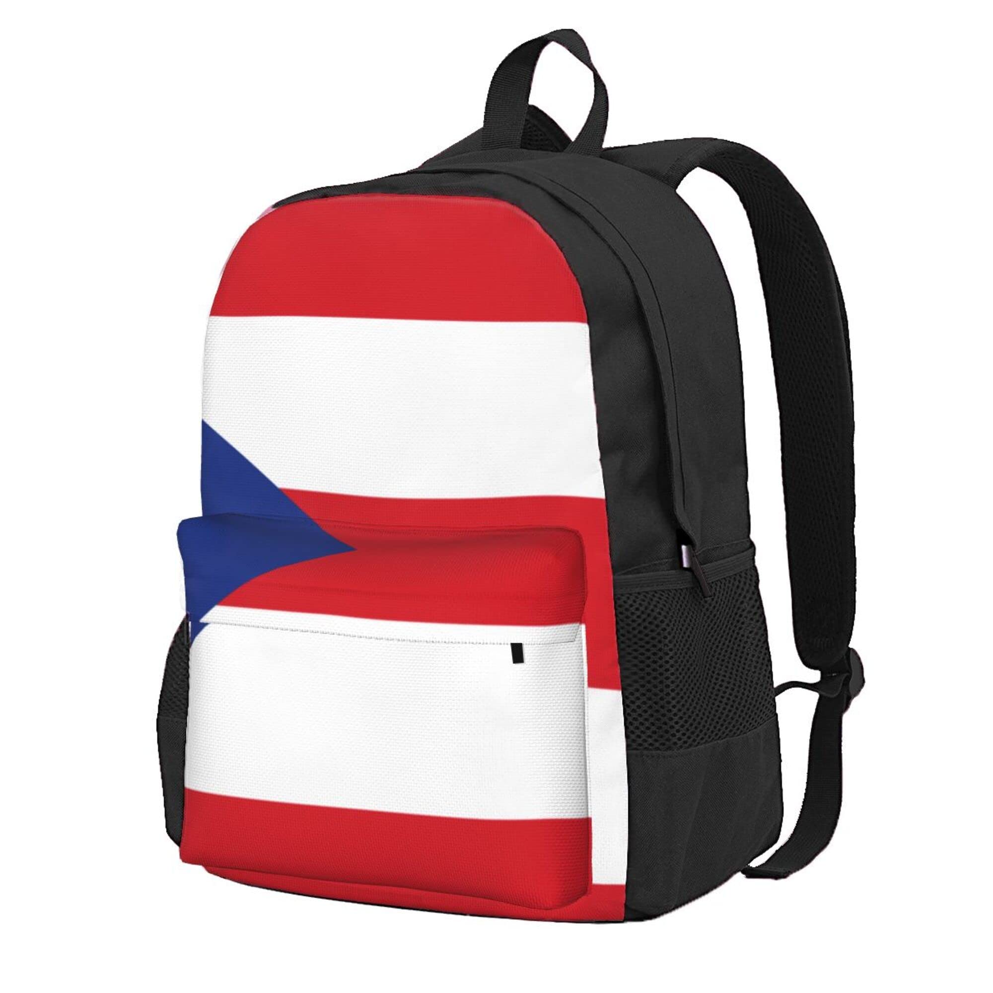 **Puerto Rico Flag Backpack for Boys & Girls - Lightweight Laptop Bookbag for School, College, Travel & Daily Use - Durable & Stylish Backpack for Students & Teens**