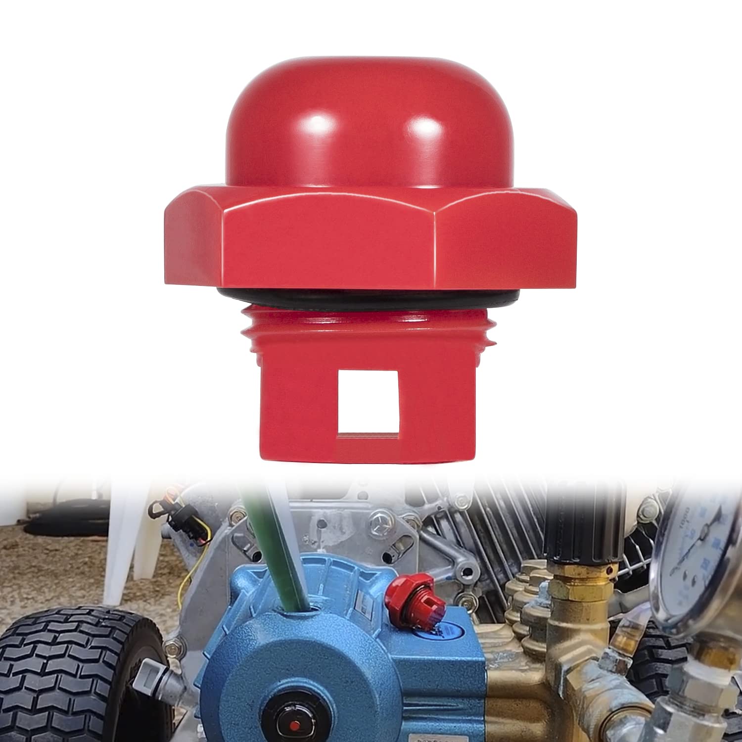 514009761 Red Oil Fill Cap - Durable Engine Oil Cap Replacement for Cars, Trucks & Motorcycles - Perfect for DIY Auto Repairs & Maintenance