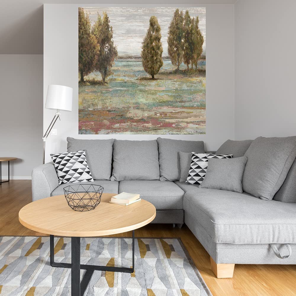 Paul Duncan Prairie Grove II Fine Art Canvas Wall Decor - 22x22 Inch Ready to Hang Painting for Living Room, Bedroom, Office - Modern Abstract Artwork for Home & Office Decor