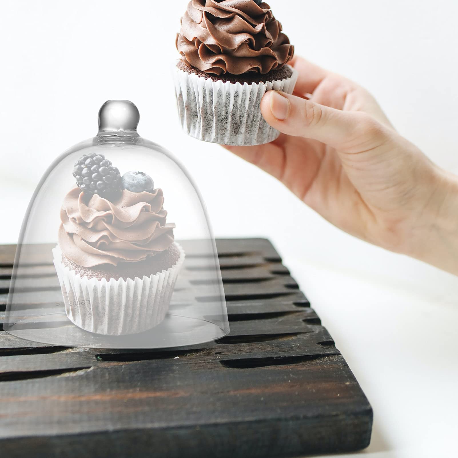 DOITOOL Clear Plastic Food Cover Dome - Transparent Cake Cloche for Dessert Display, Fly & Dust Protection - Perfect for Bakeries, Parties, and Kitchen Storage