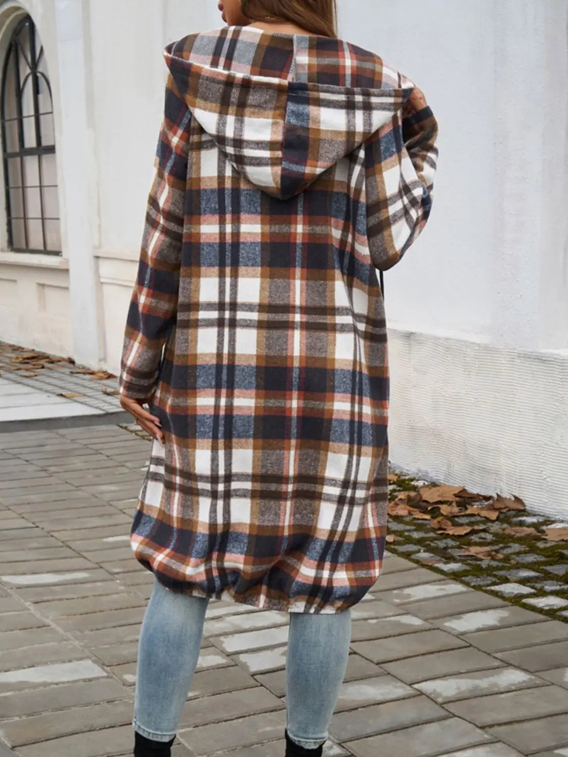 Plaid Zip Up Hooded Coat for Men & Women | Warm Fleece Lined Winter Jacket with Hood | Perfect for Outdoor Activities, Hiking & Casual Wear