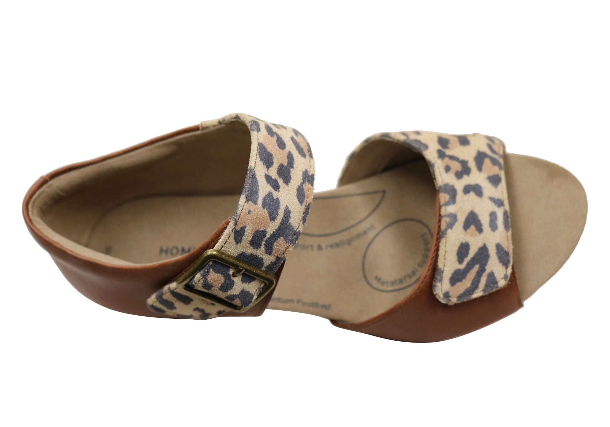 Homyped Ferra Women's Wide Width Leather Sandals - Comfortable & Stylish for Walking, Travel & Summer Outfits