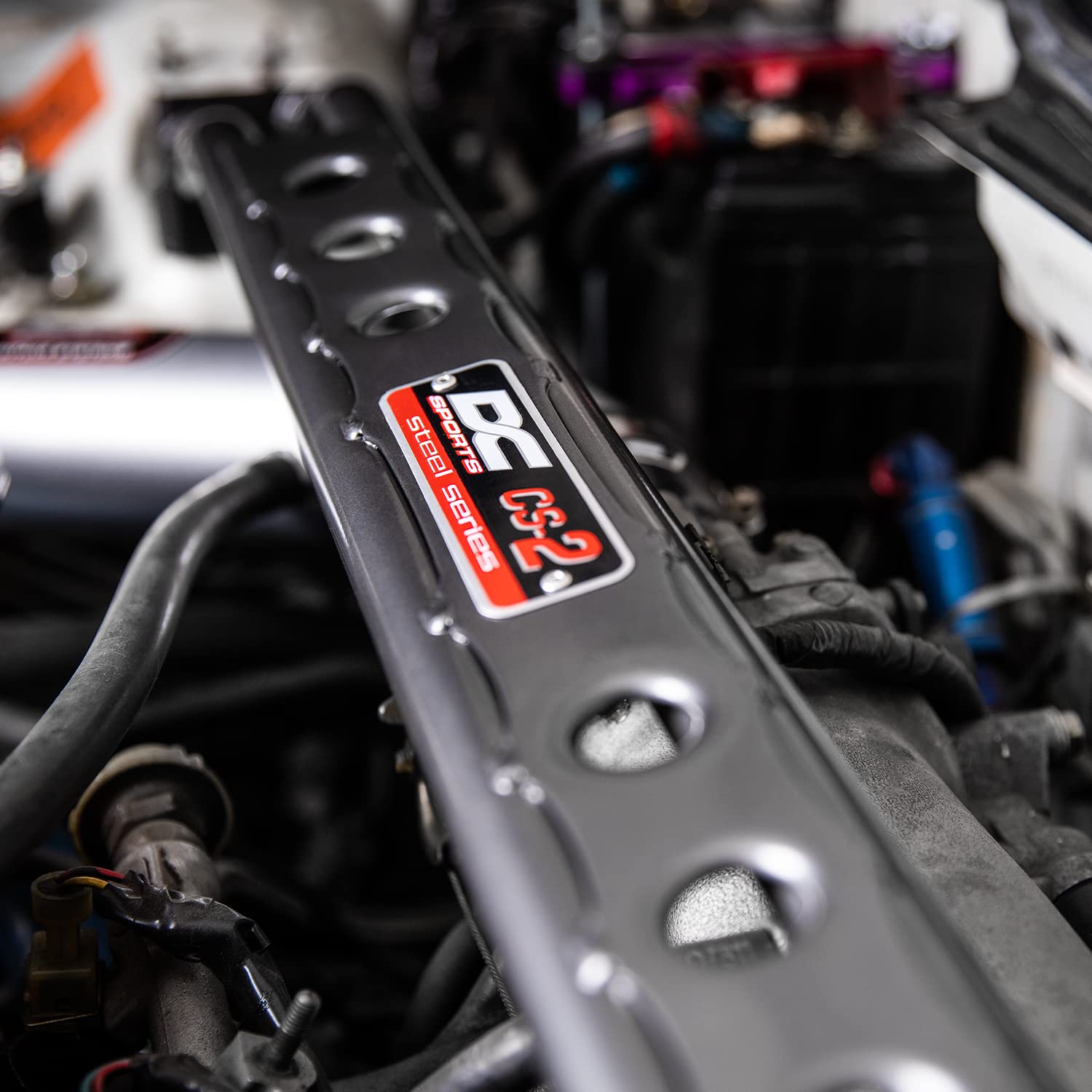 DC Sports Front Strut Bar - Compatible with 1999-2000 Honda Civic Si & 1994-2001 Acura Integra - Improves Handling & Stability for Street Racing & Performance Driving