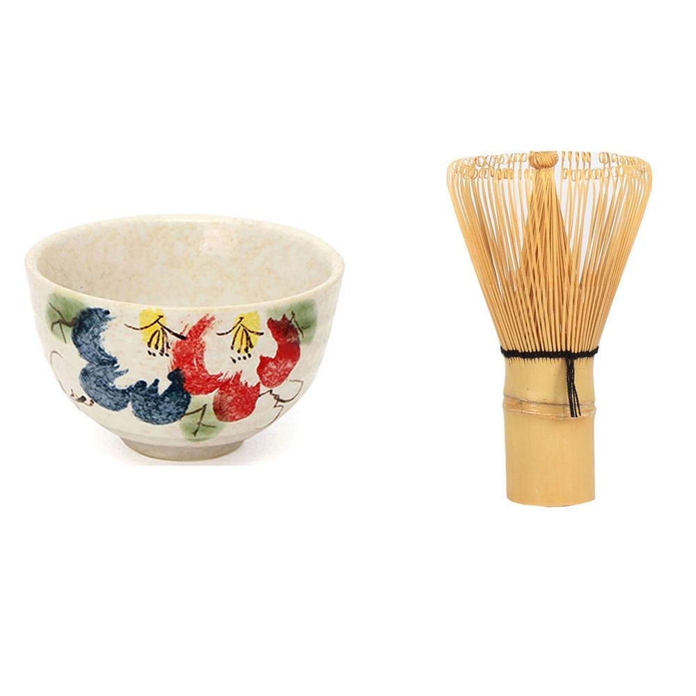 Premium Japanese Matcha Tea Set - 3-Piece Ceramic Matcha Bowl, Bamboo Whisk & Tea Spoon - Authentic Traditional Teaware for Tea Ceremony & Home Use - 5 Elegant Styles Available