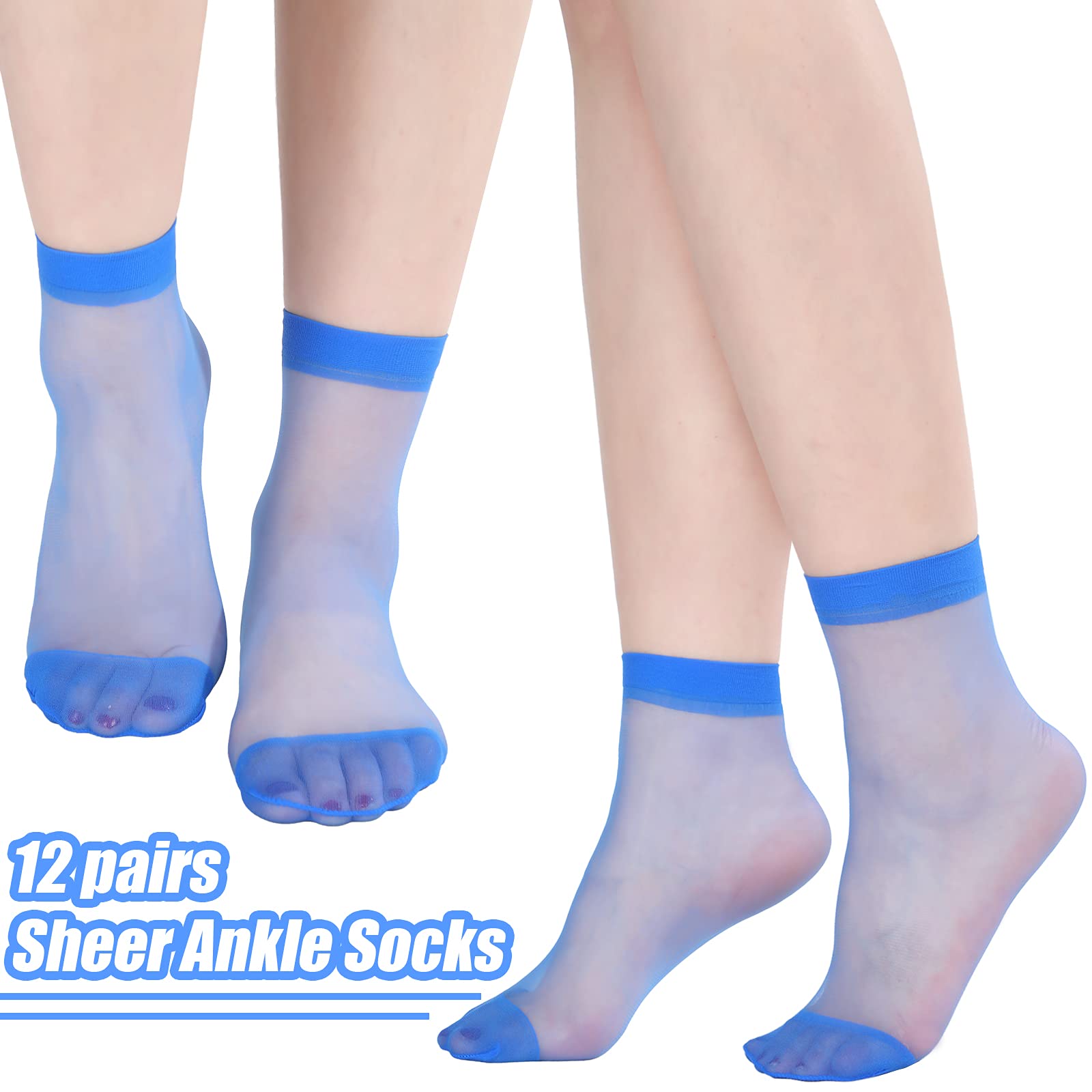 12 Pairs Sheer Ankle Socks for Women - Thin Nylon Transparent No-Show Socks, Breathable Dress Stockings for Girls & Ladies | Perfect for Office, Weddings & Daily Wear