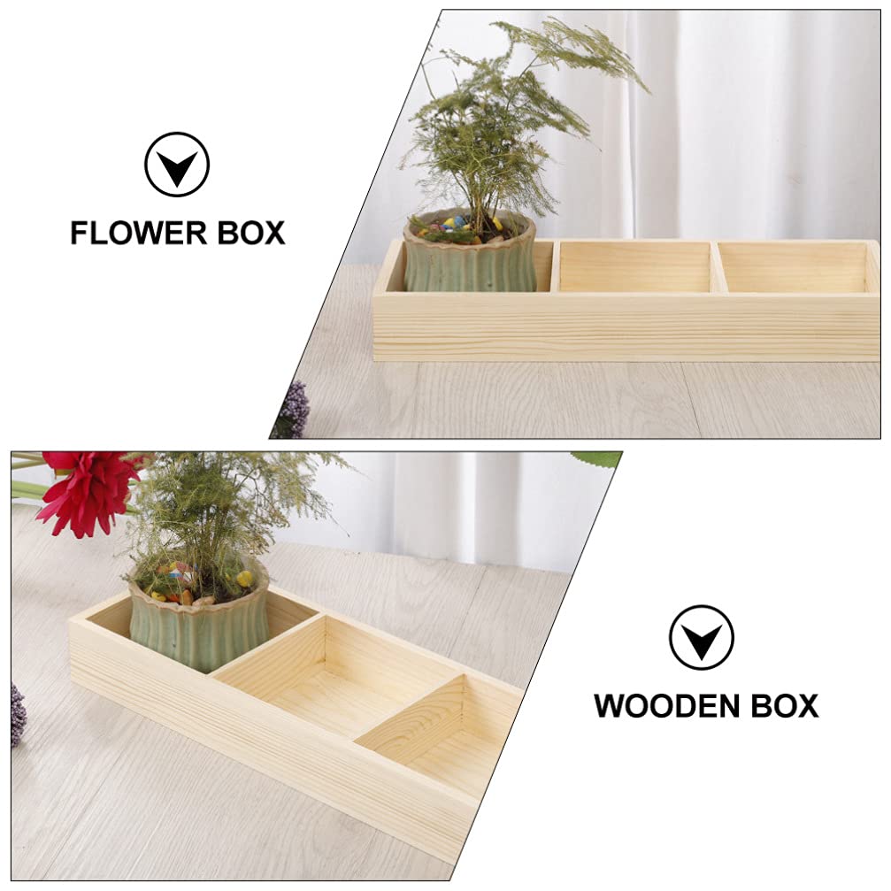 DOITOOL 2-Pack Wooden Flower Pot Saucer Trays - Bamboo Serving Coasters, Desk Drawer Organizers & Jewelry Storage Box - Multi-Purpose for Home, Office, Garden (Use as Plant Drip Trays, Silverware Holders, Desk Organizers)