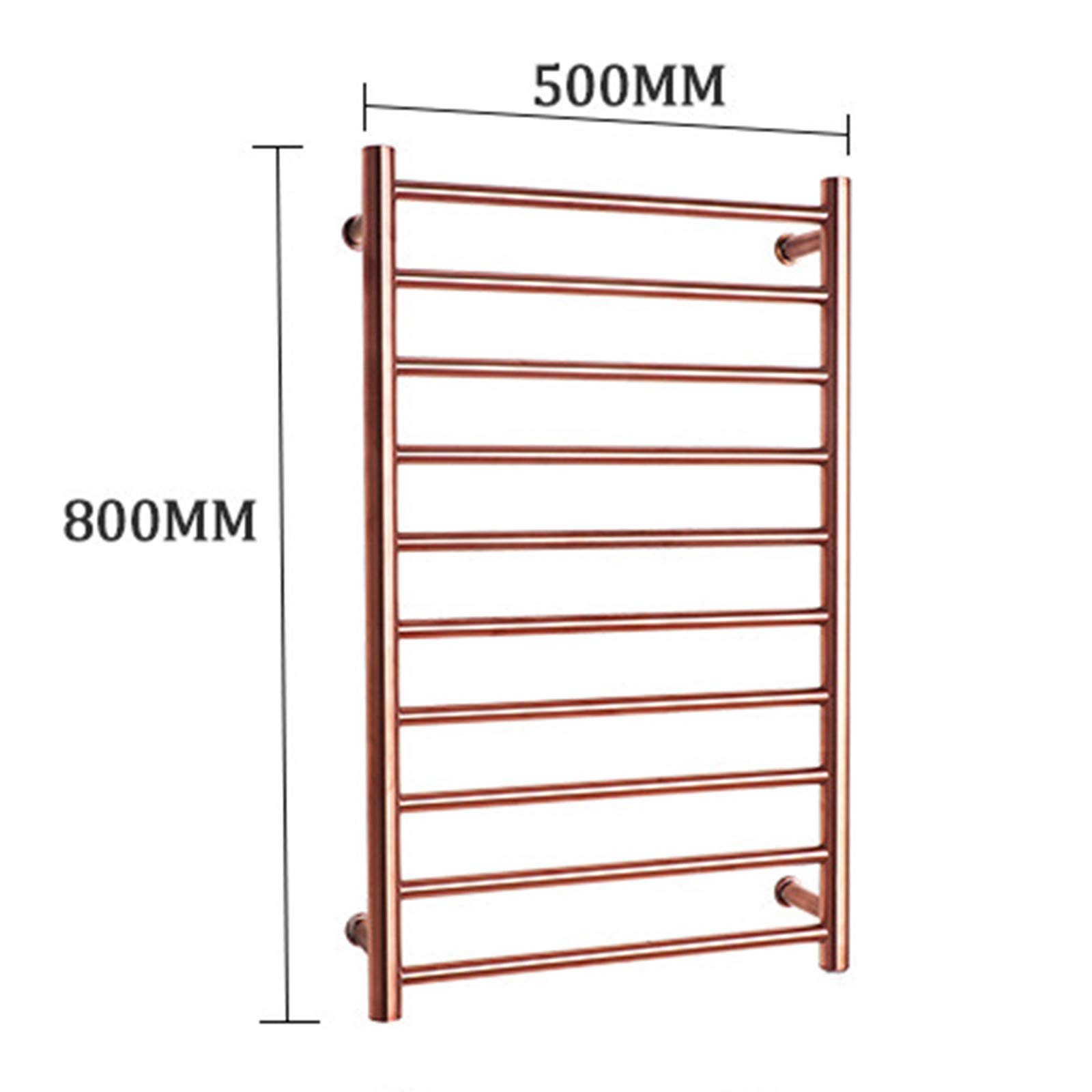 Smart Electric Heated Towel Rack - 10-Bar Stainless Steel Bathroom Radiator with Rose Gold Finish | Wall Mounted Plug-in Towel Warmer for Spa, Luxury Hotels & Cozy Home Bathrooms
