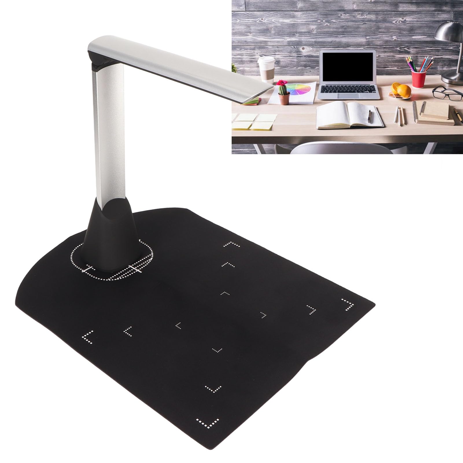 USB Document Scanner with Real-Time Projection & Video Recording, High-Resolution CMOS Sensor, OCR Text Recognition for Windows - Ideal for Office, Education, and Home Use