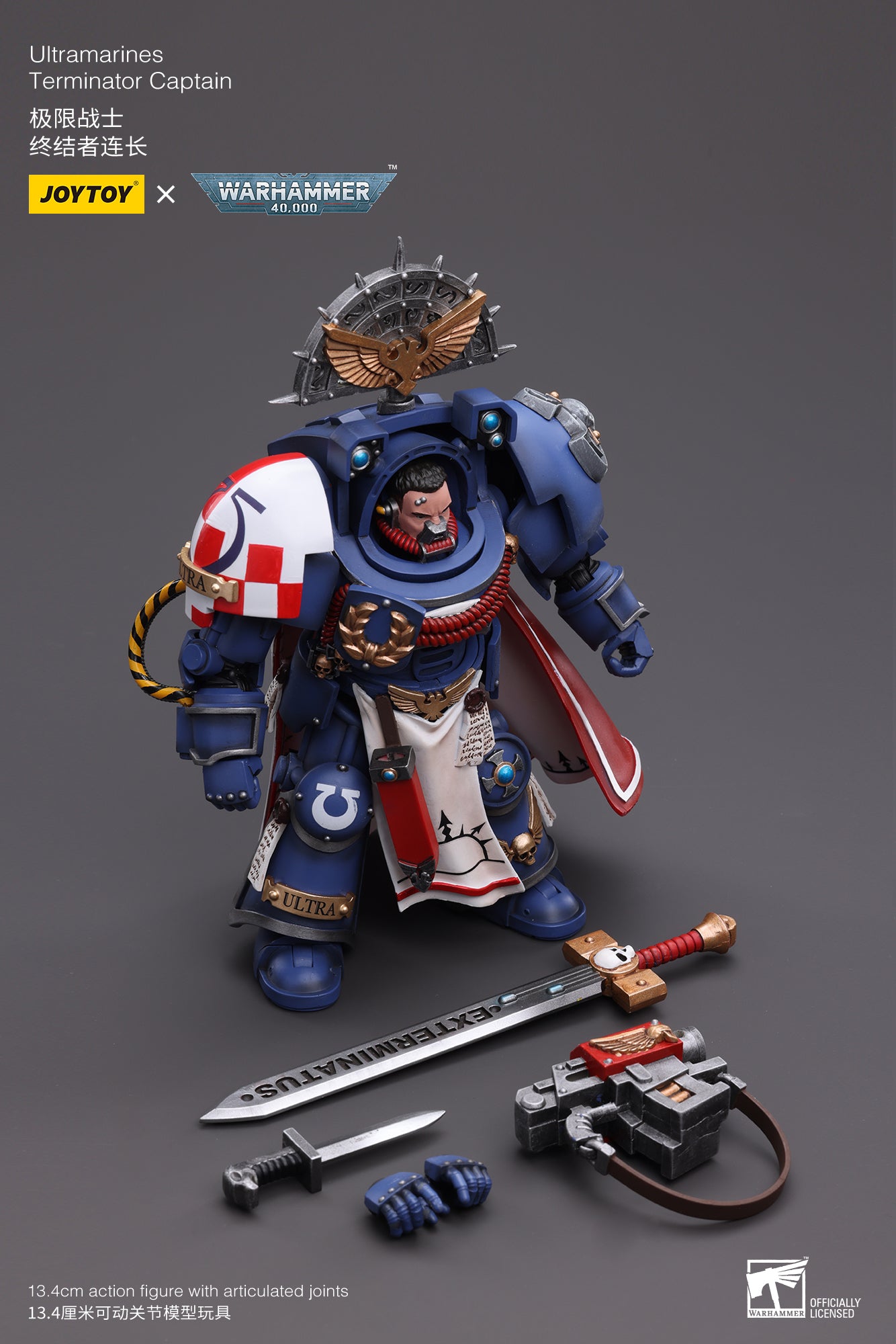 1/18 Scale JOYTOY Warhammer 40K Ultramarines Terminator Captain Action Figure - Collectible Model for Tabletop Gaming & Display