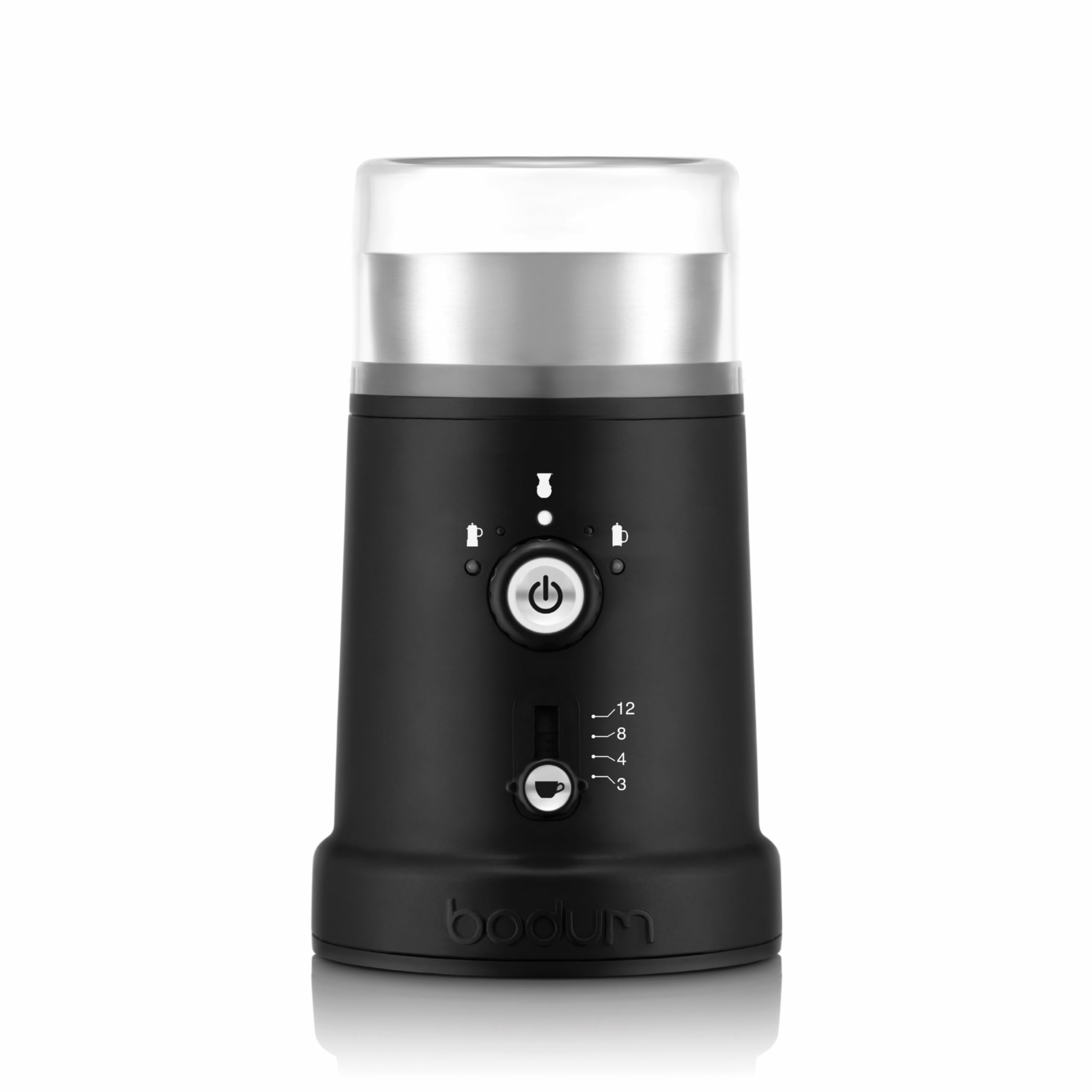 Bodum Bistro Electric Coffee Blade Grinder - Adjustable 5 Grind Settings, 3oz Capacity, Black - Perfect for Home, Office & Travel Coffee Brewing