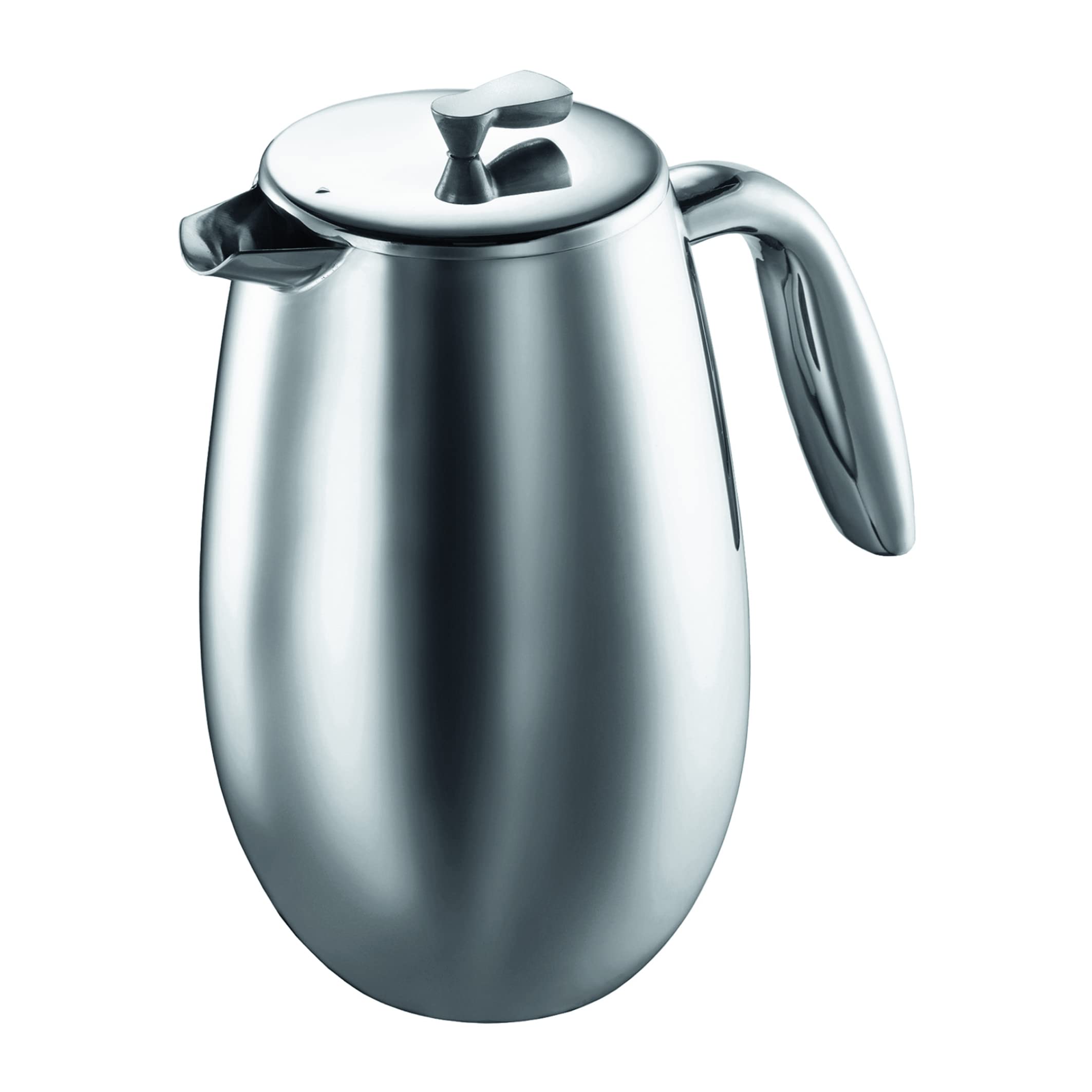 Bodum 34 oz Columbia Thermal French Press Coffee Maker - Double Wall Insulated Stainless Steel with Chrome Finish | Perfect for Home, Office & Camping Coffee Brewing