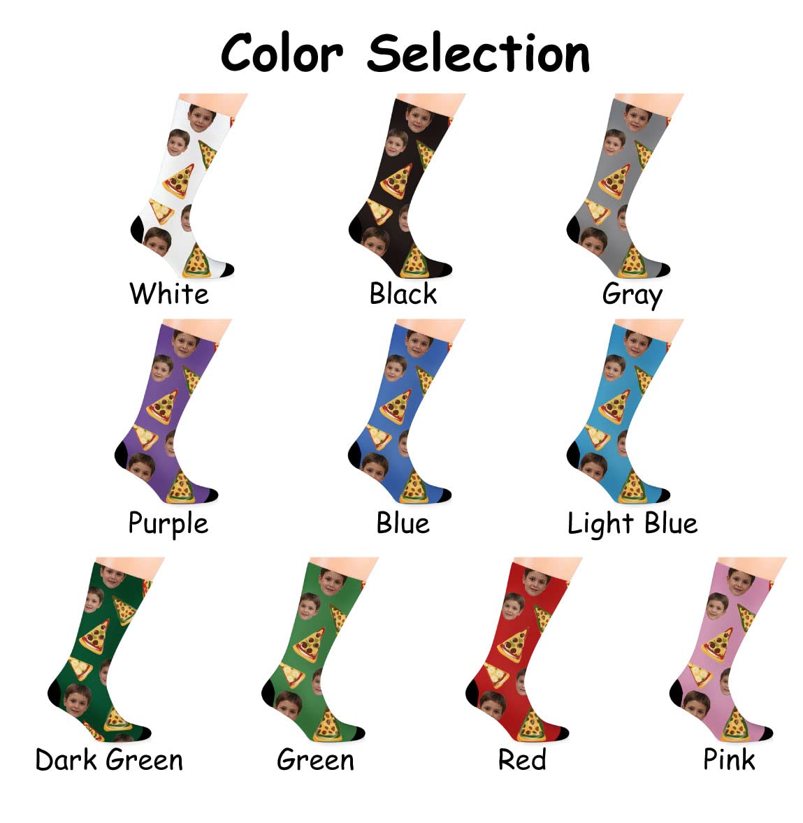ShineSand Custom Funny Food Socks - Personalized Photo Socks with Pizza, Taco, Beer & Avocado Designs - Novelty Gift for Friends & Family - Perfect for Birthdays, Christmas & Casual Wear